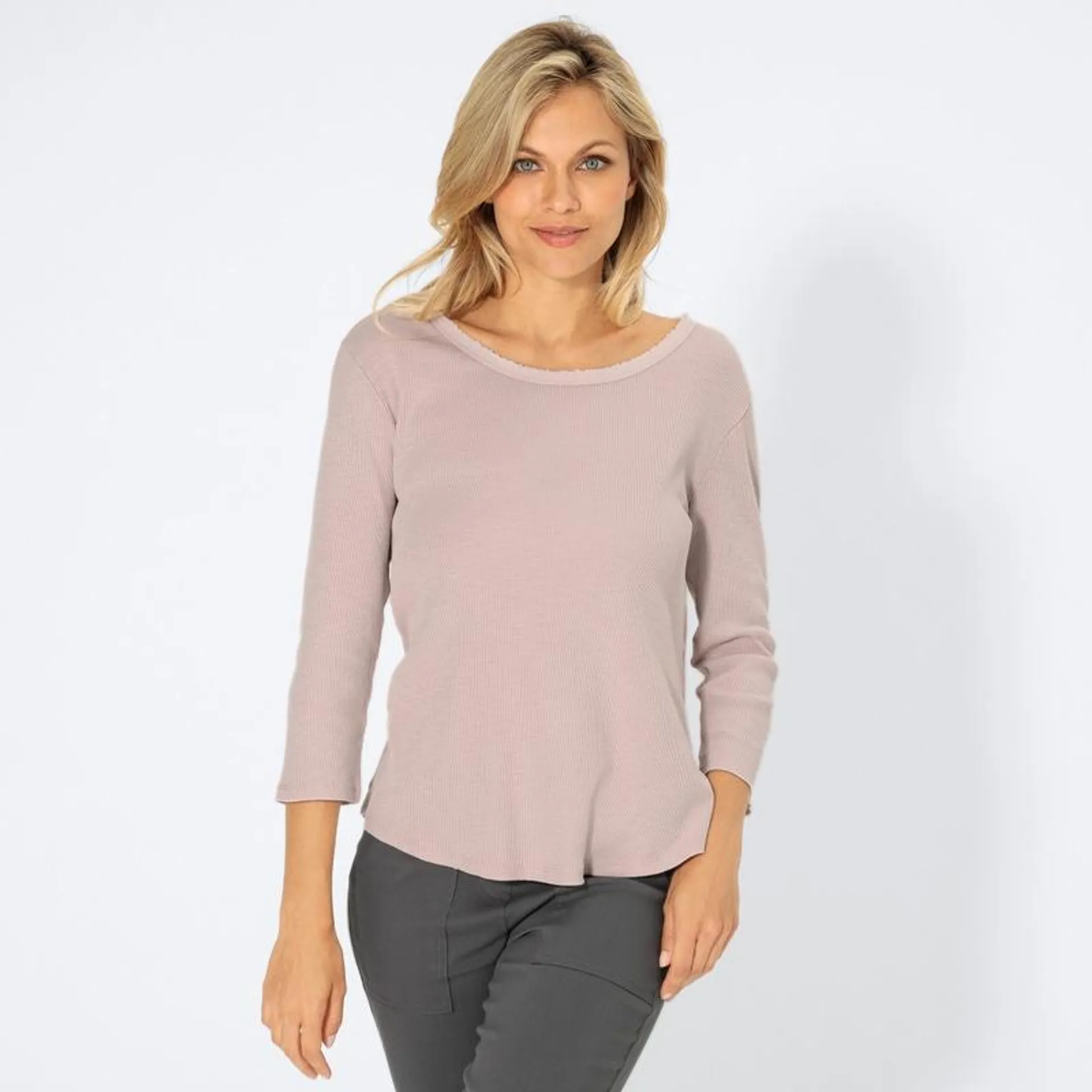 Damen-Langarmshirt aus reiner Baumwolle