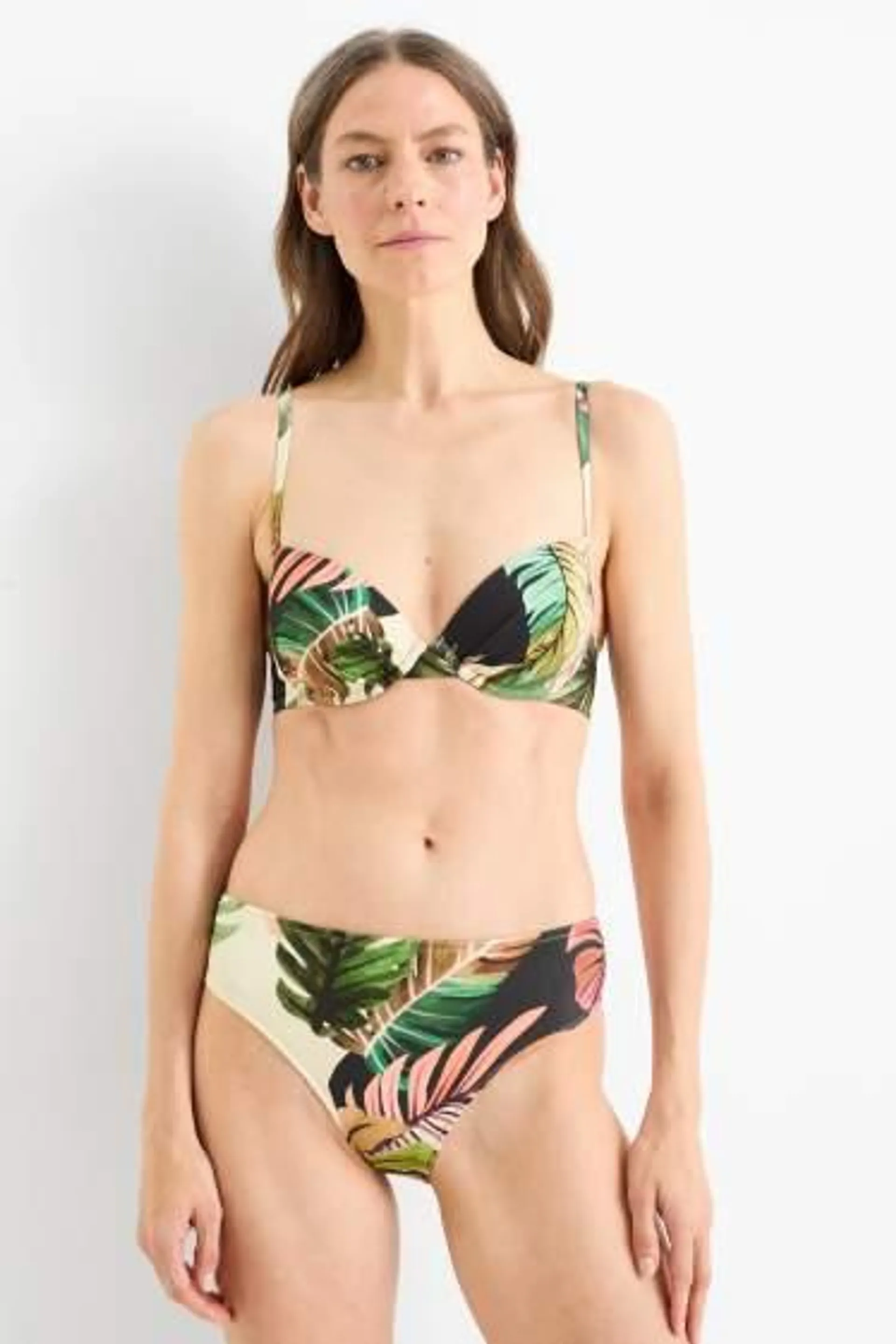 Bikini bottoms - mid-rise waist - LYCRA® XTRA LIFE™ - patterned