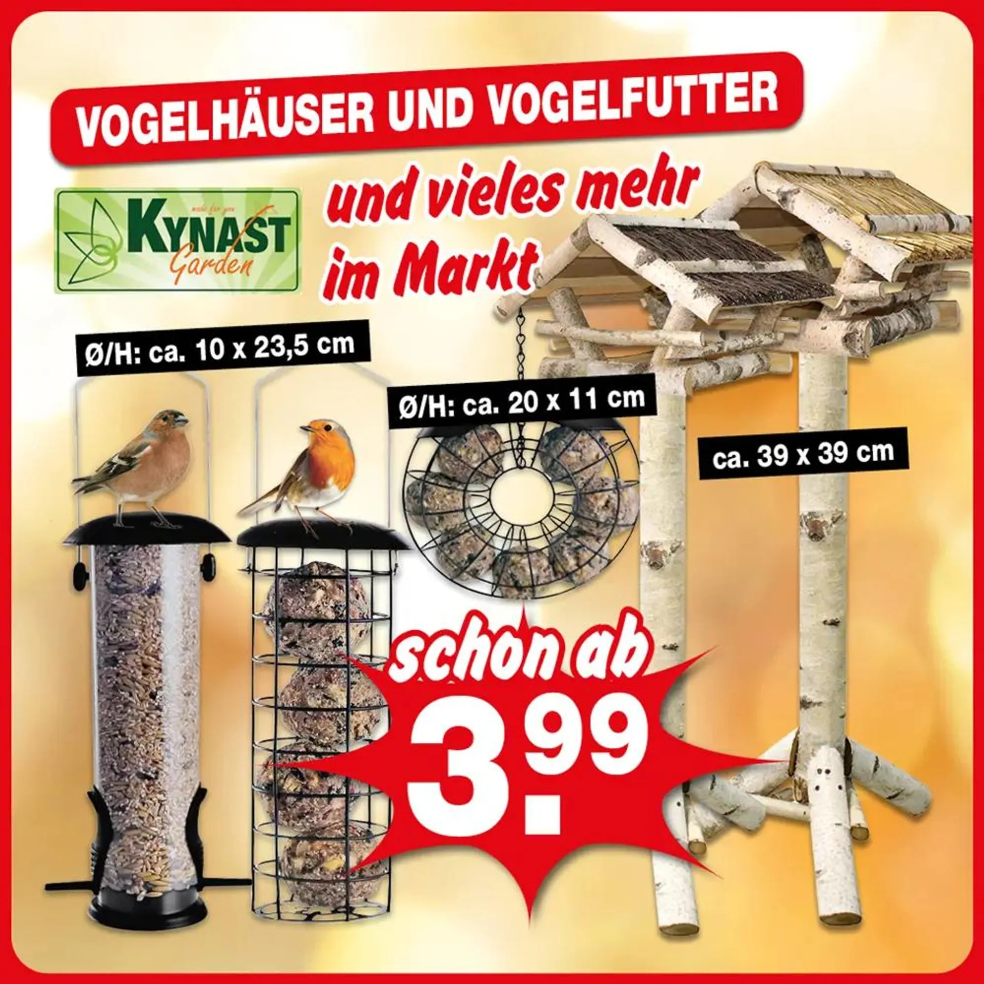 Vogelhäuser und Vogelfutter