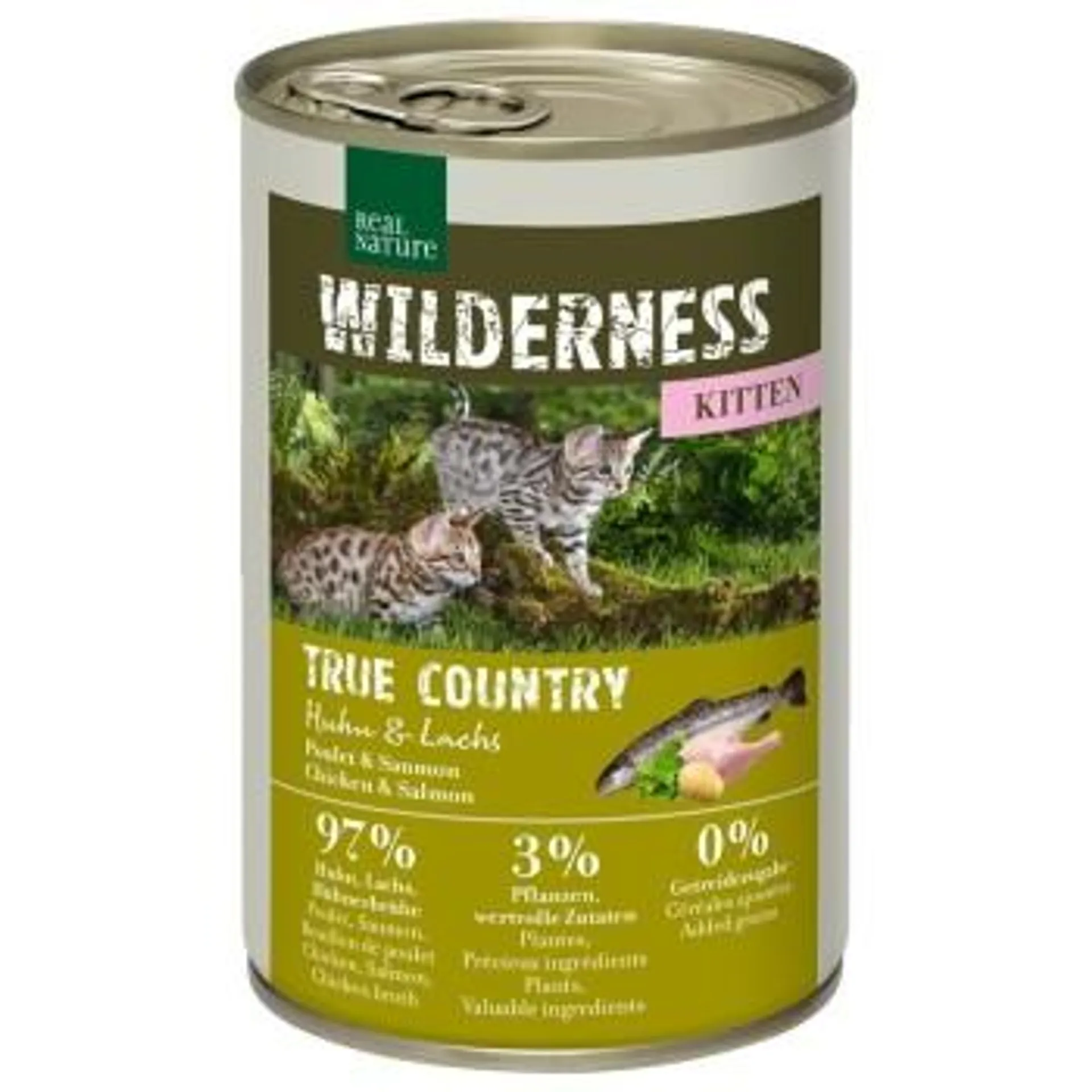 REAL NATURE WILDERNESS Kitten True Country Huhn & Lachs 6x400 g