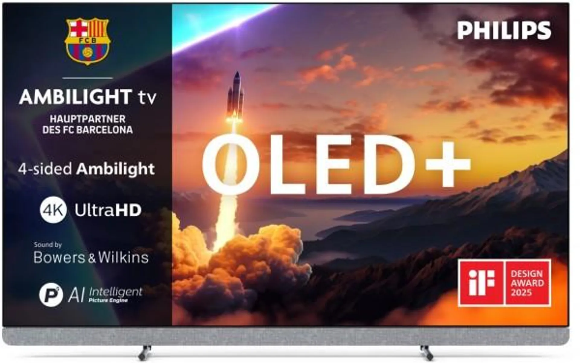 Philips 55OLED910/12 139 cm (55") OLED+ Ambilight TV metall / F