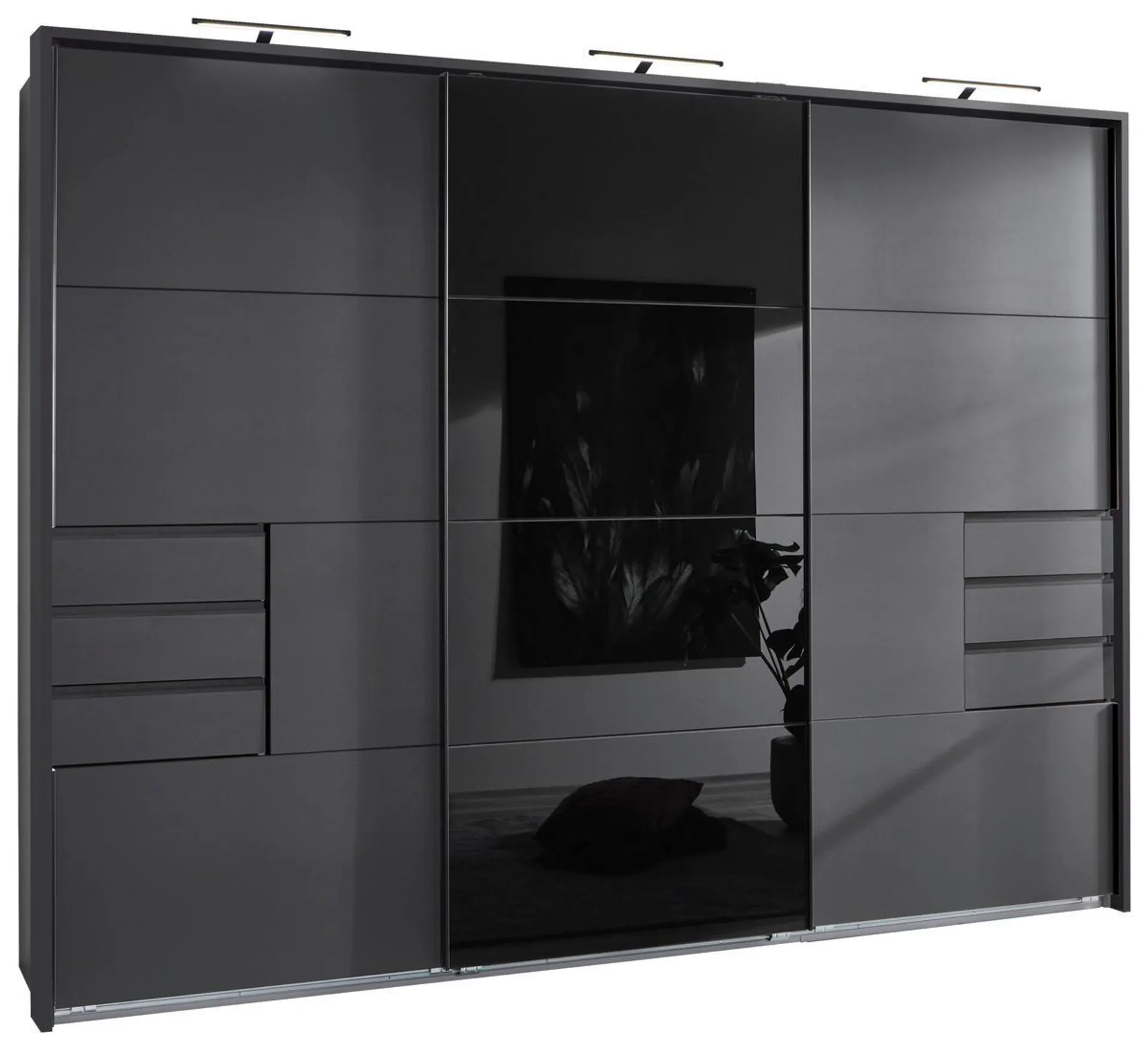 Schwebetürenschrank Saigon Graphit B/H/T: ca. 270x210x64 cm