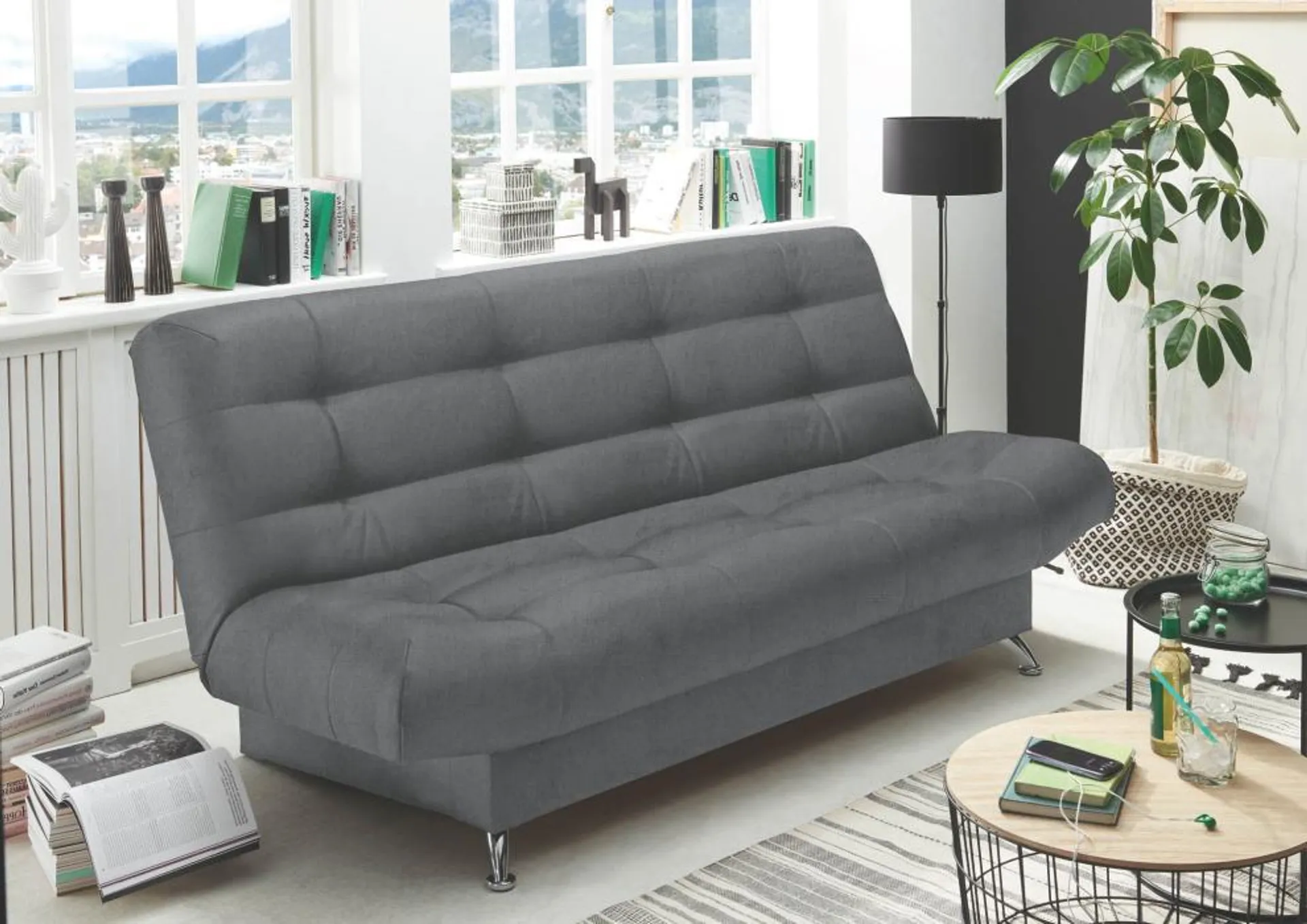 Schlafsofa JASMIN inkl. Liegefunktion und Bettkasten von BlackRedWhite Anthrazit