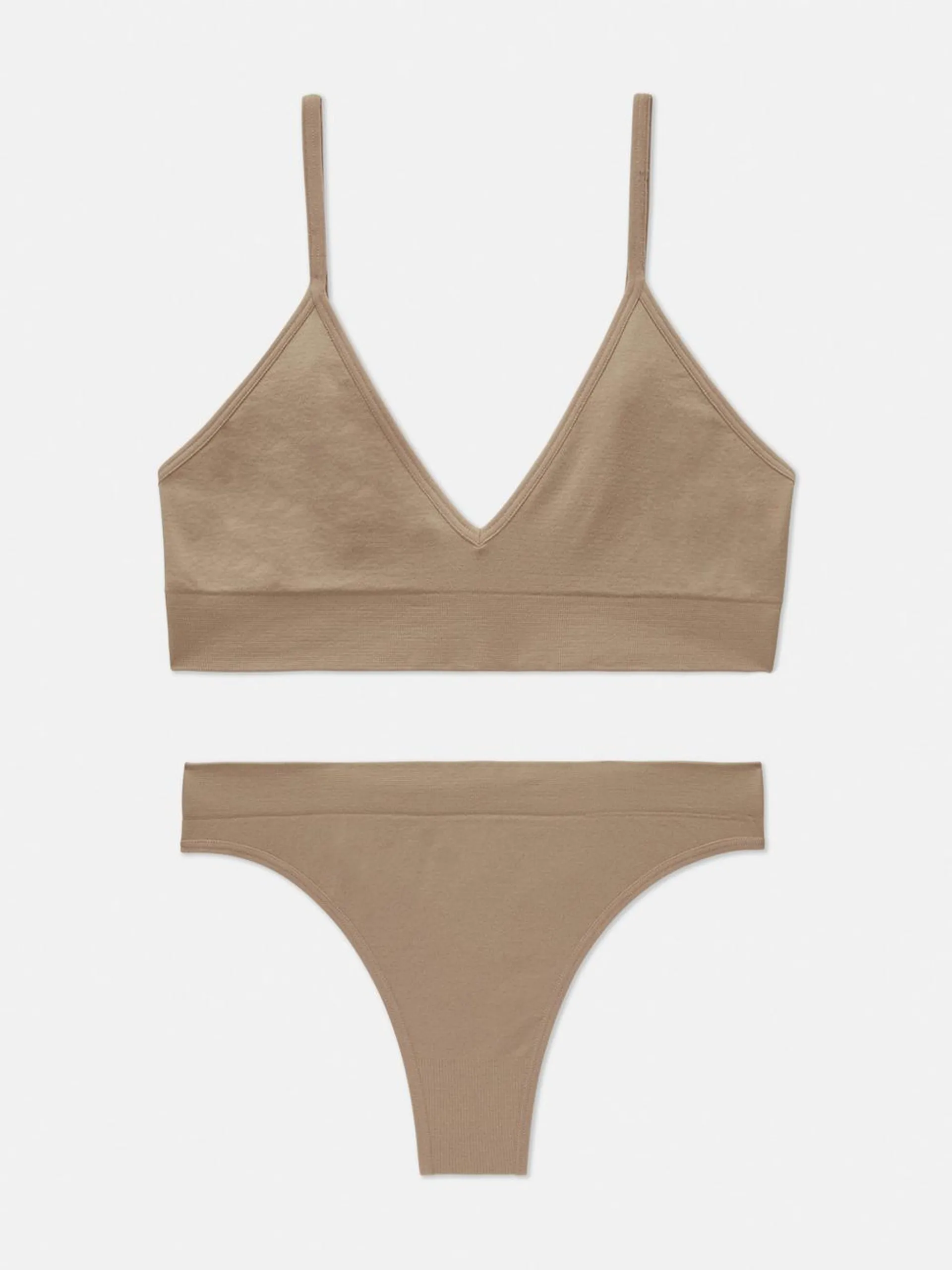 Seamless Triangle Bralette and Thong Set