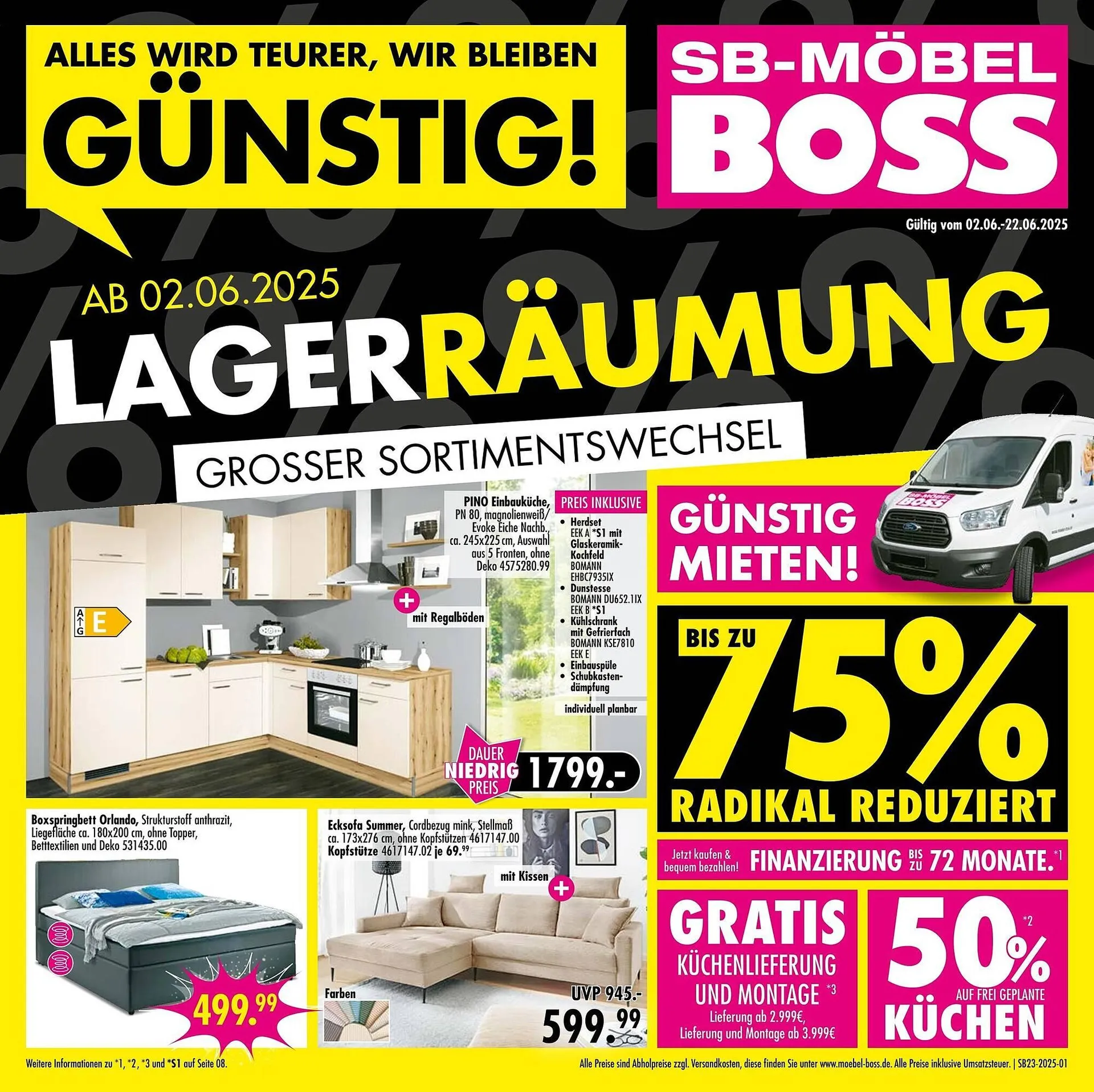 Möbel Boss Prospekt von 2. Juni bis 22. Juni 2025 - Prospekt seite 1