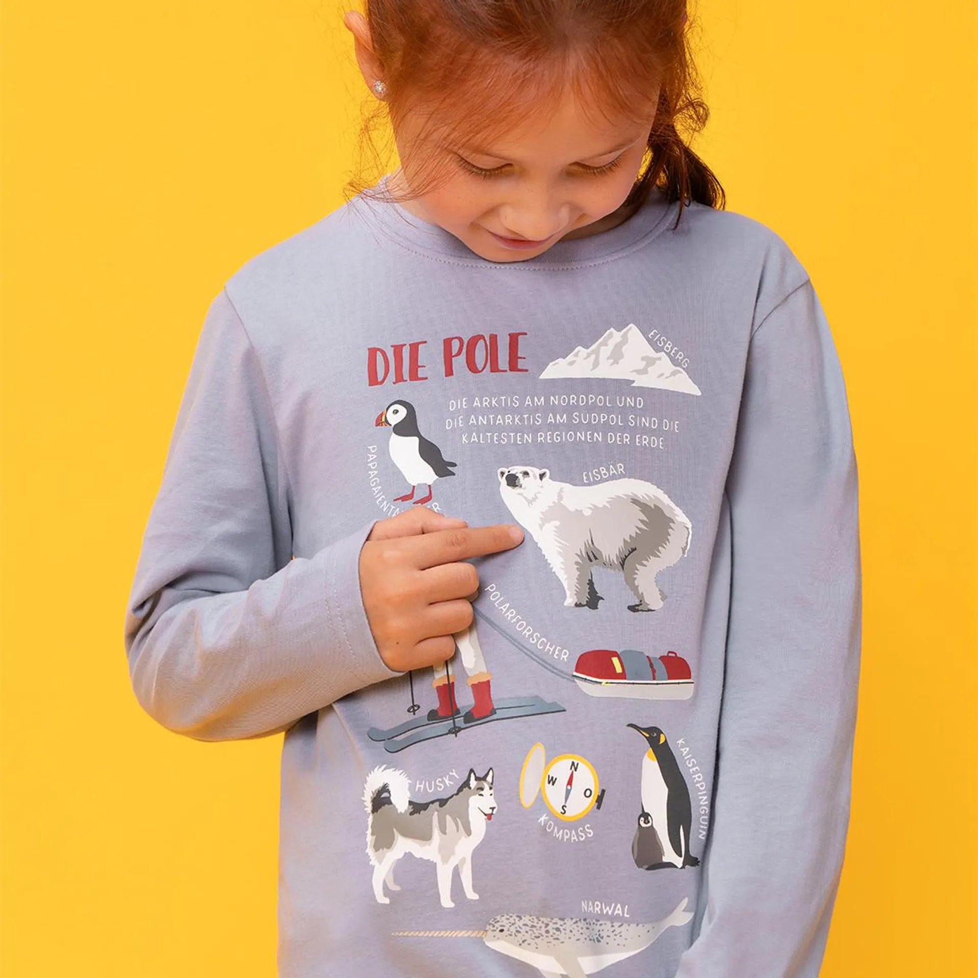 Kinder Langarmshirt mit Arktis-Print