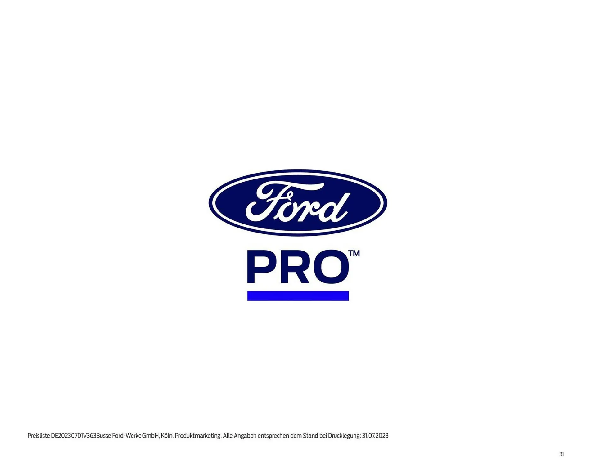 Ford Prospekt von 7. September bis 7. September 2024 - Prospekt seite 31