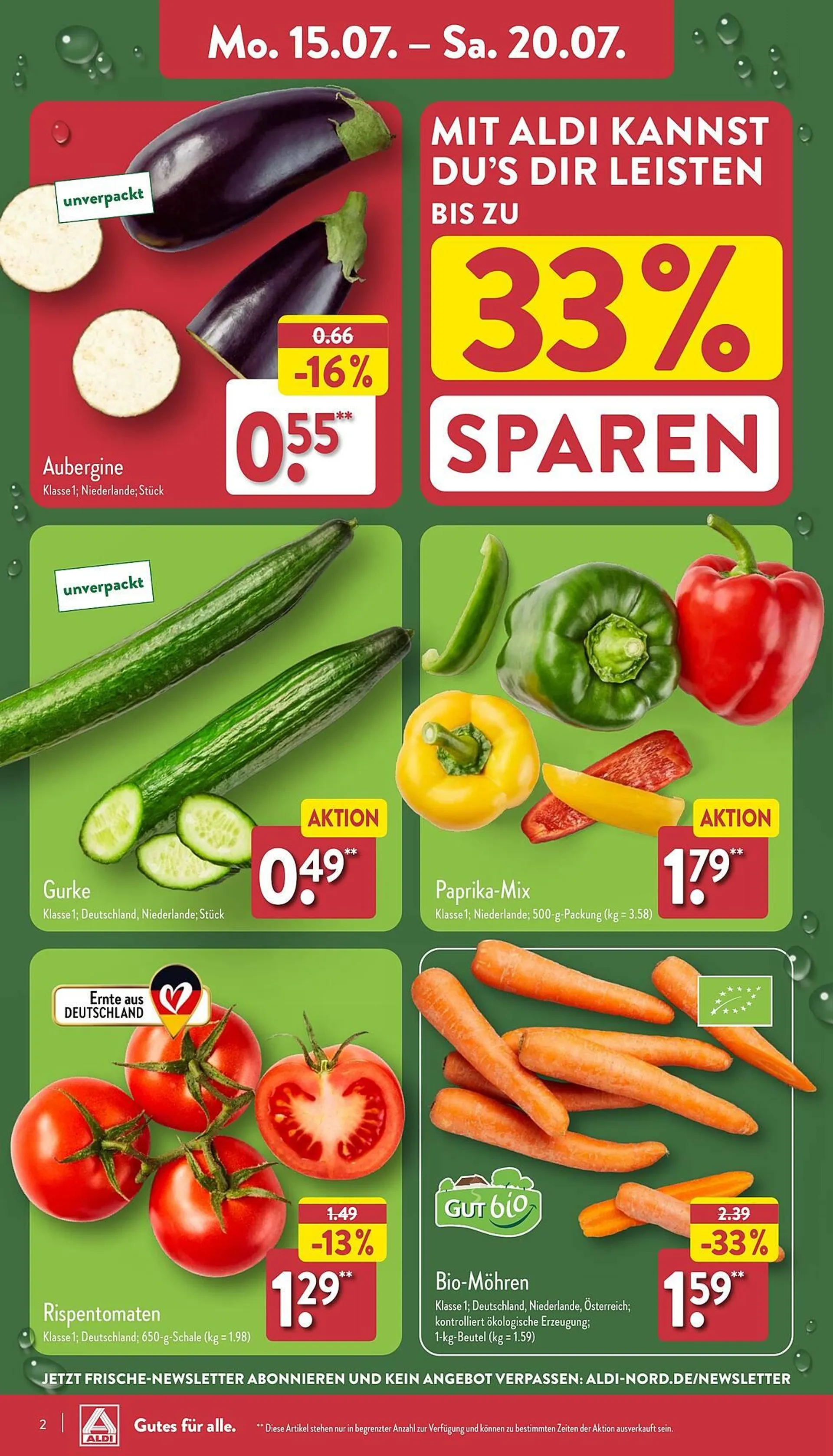 Aldi Nord Prospekt von 15. Juli bis 20. Juli 2024 - Prospekt seite 2