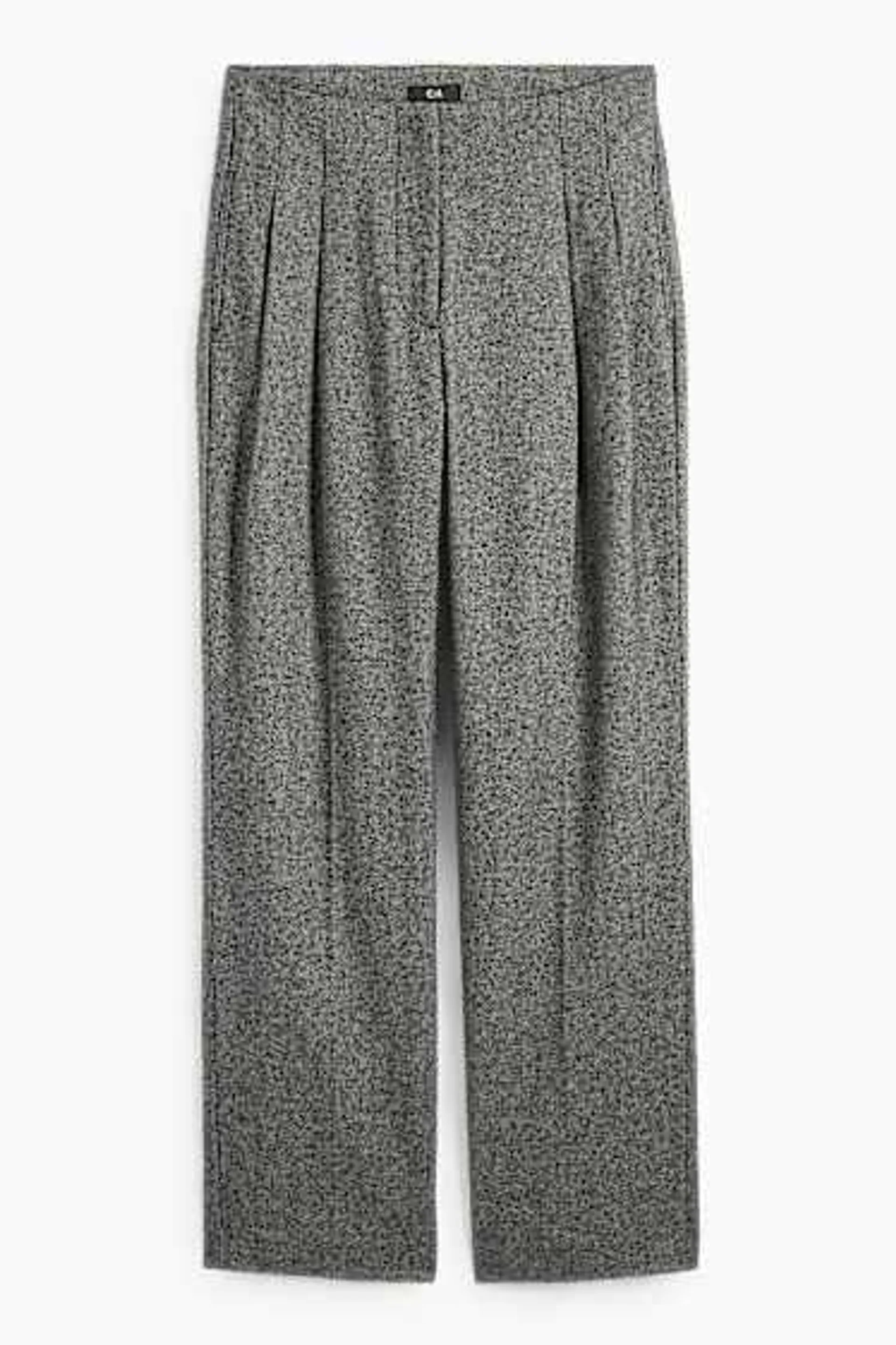 Business trousers - high-rise waist - straight fit - wool blend