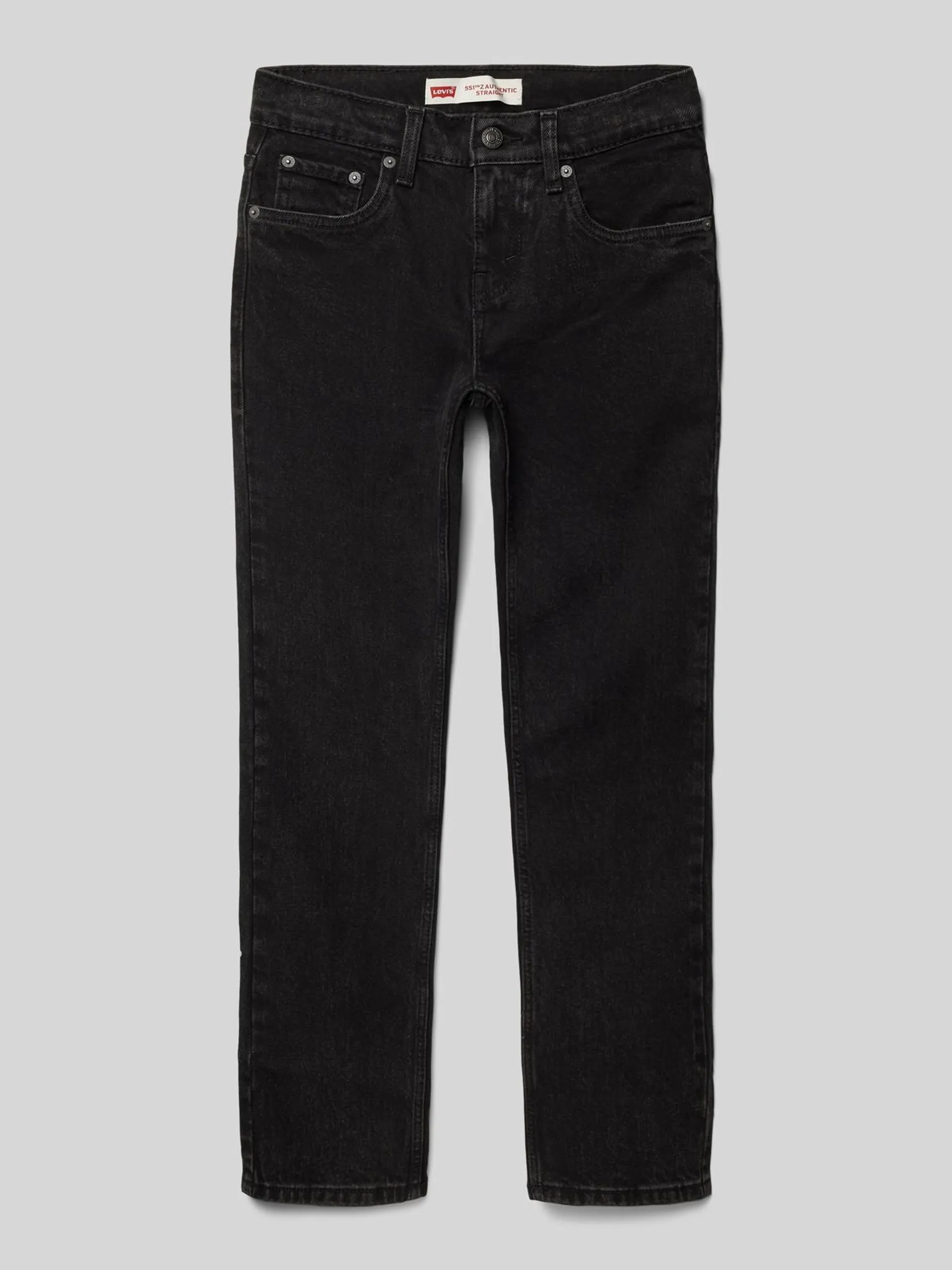 Straight Fit Jeans im 5-Pocket-Design in black