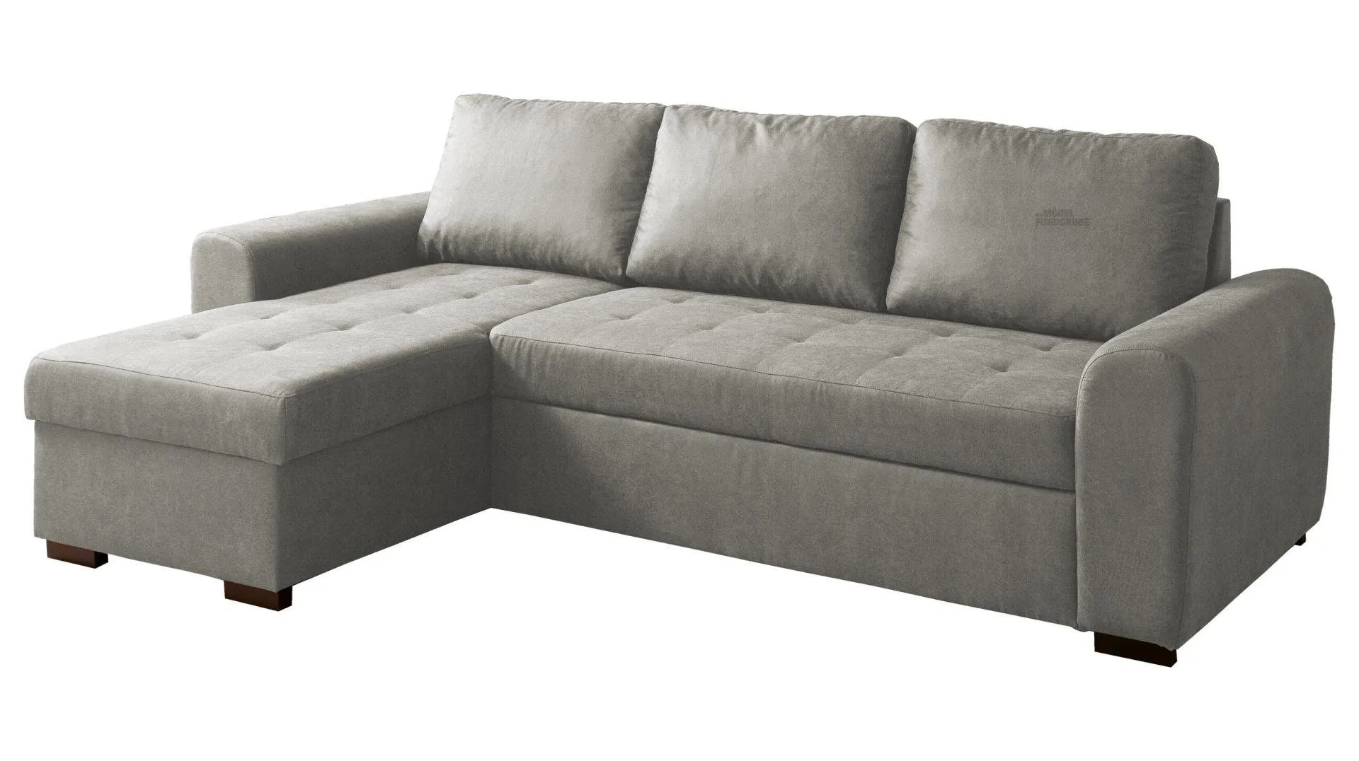 Ecksofa grau 243 x 155 cm mit Schlaffunktion - POLL