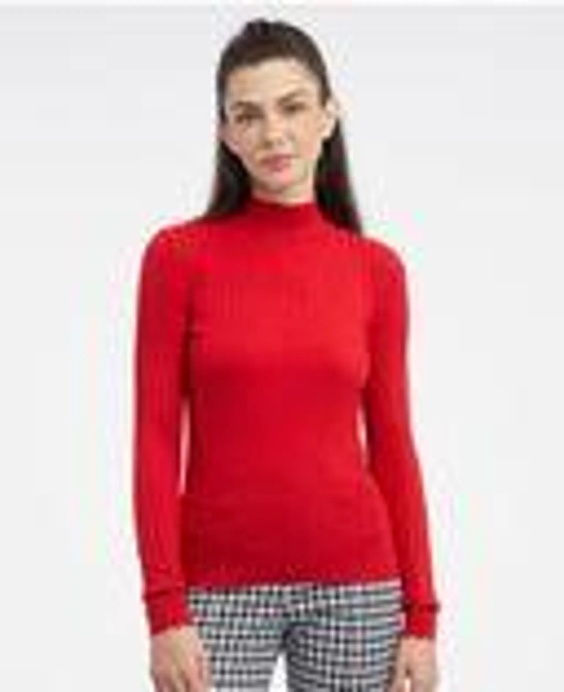 Orangefarbener Damen-Ripp-Pullover ORSAY