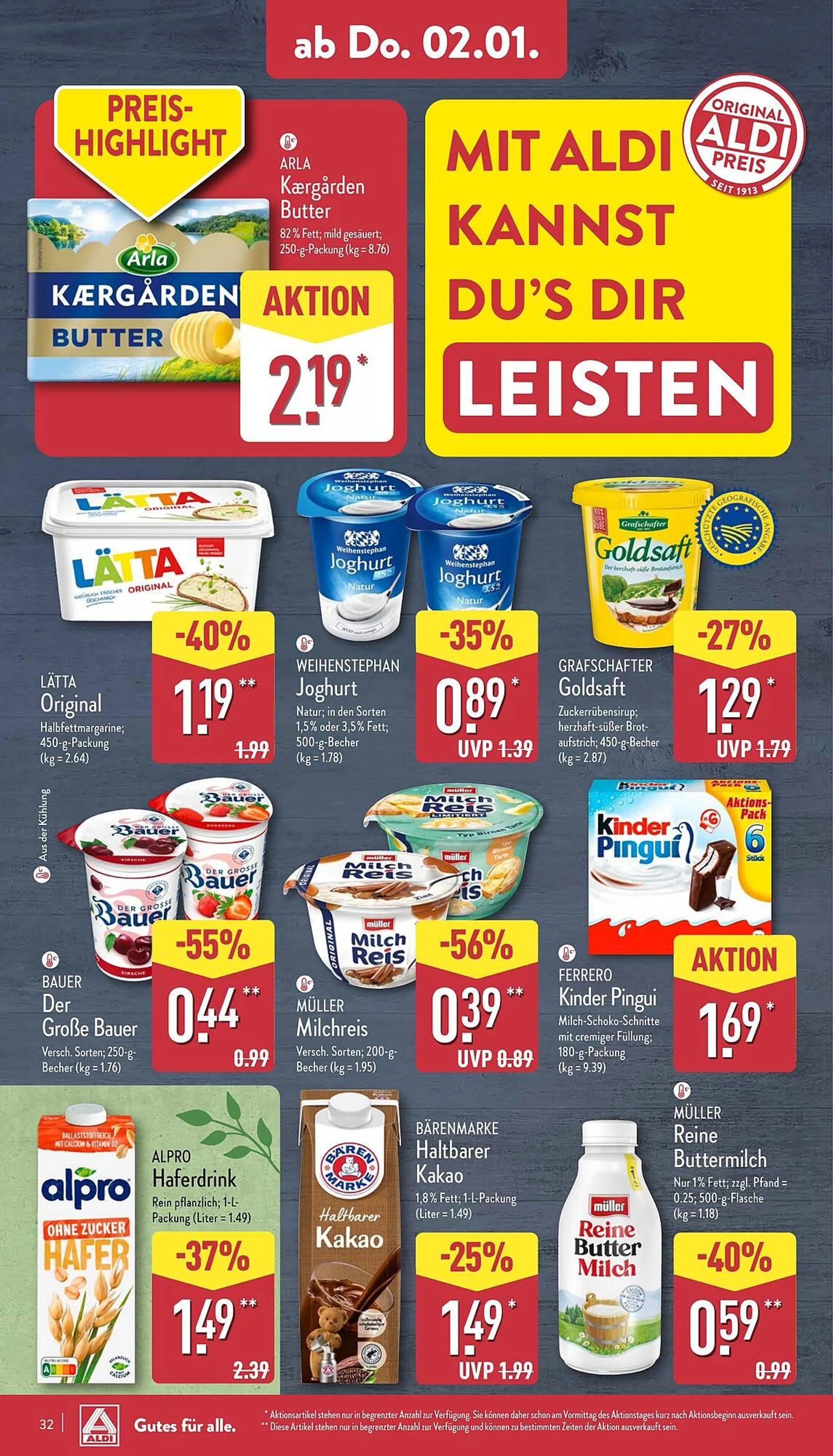 Aldi Nord Prospekt von 30. Dezember bis 4. Januar 2025 - Prospekt seite 32