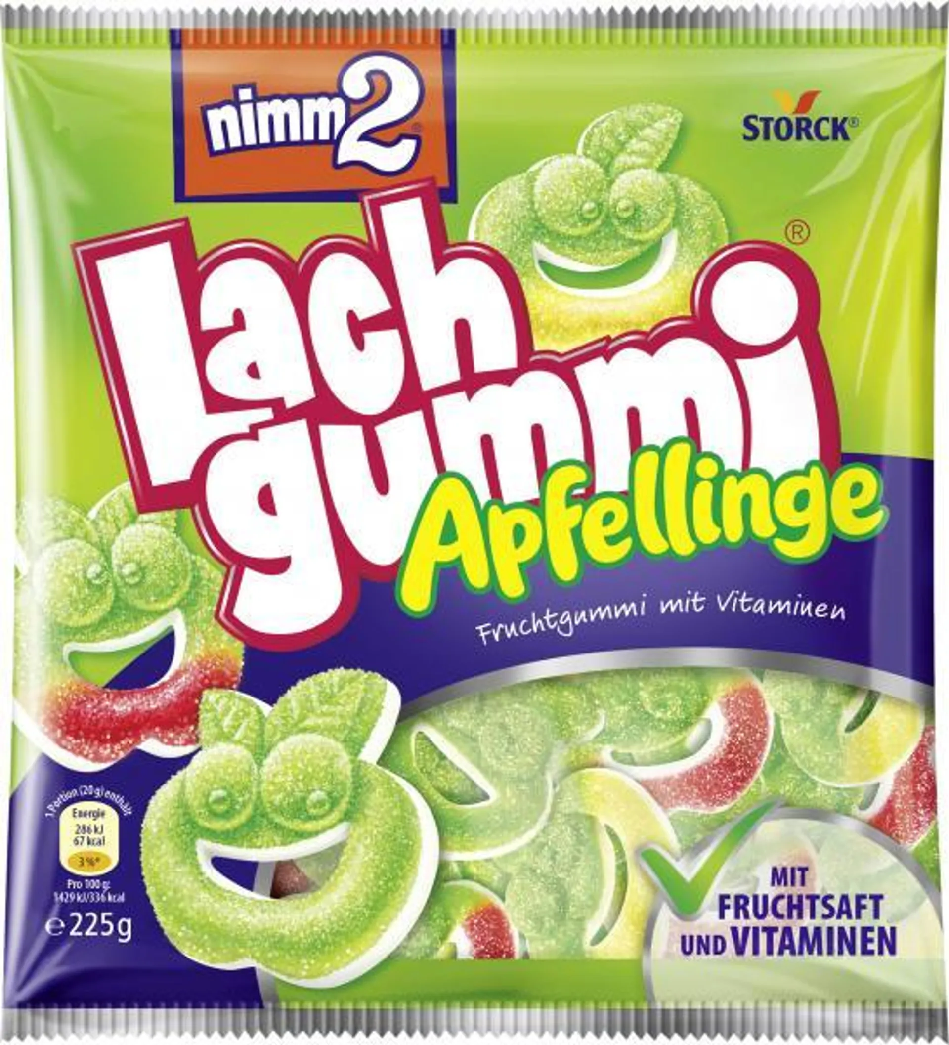 Nimm2 Lachgummi Apfellinge 225 g