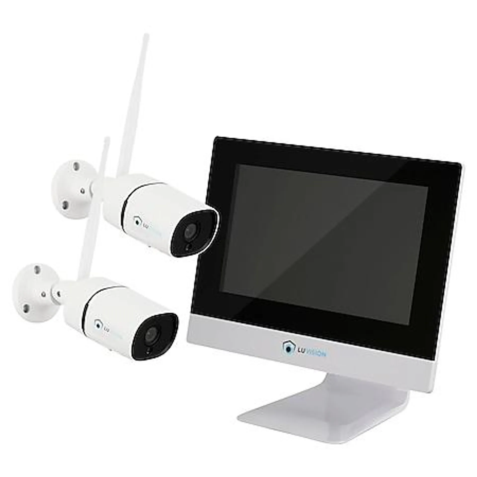 LUVISION WLAN Funk Kamera Set Überwachungssystem mit Monitor HDD-Rekorder & Cloud Speicher 4 bis 8 IP Kameras & App