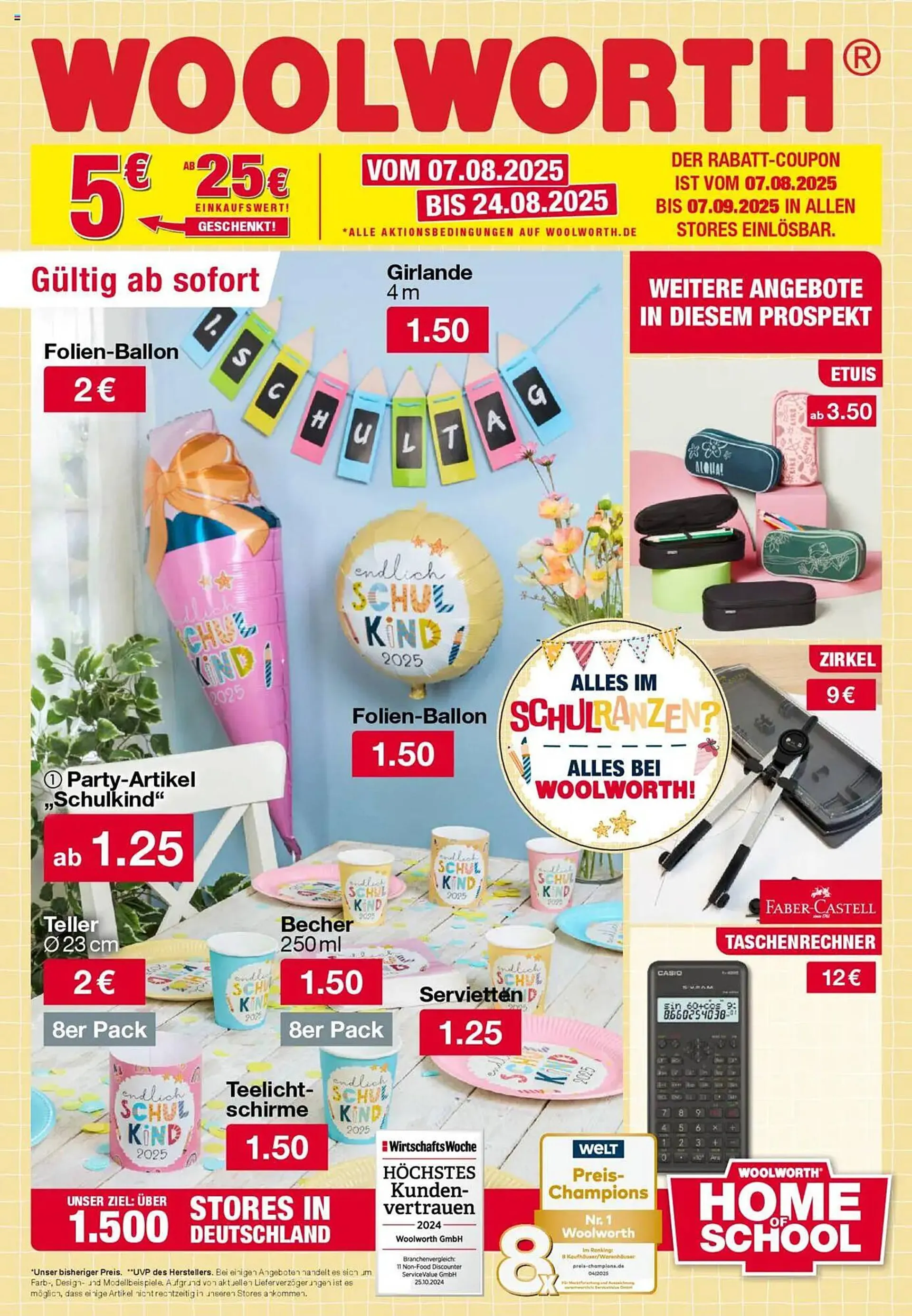 Woolworth Prospekt von 20. August bis 11. September 2025 - Prospekt seite 1
