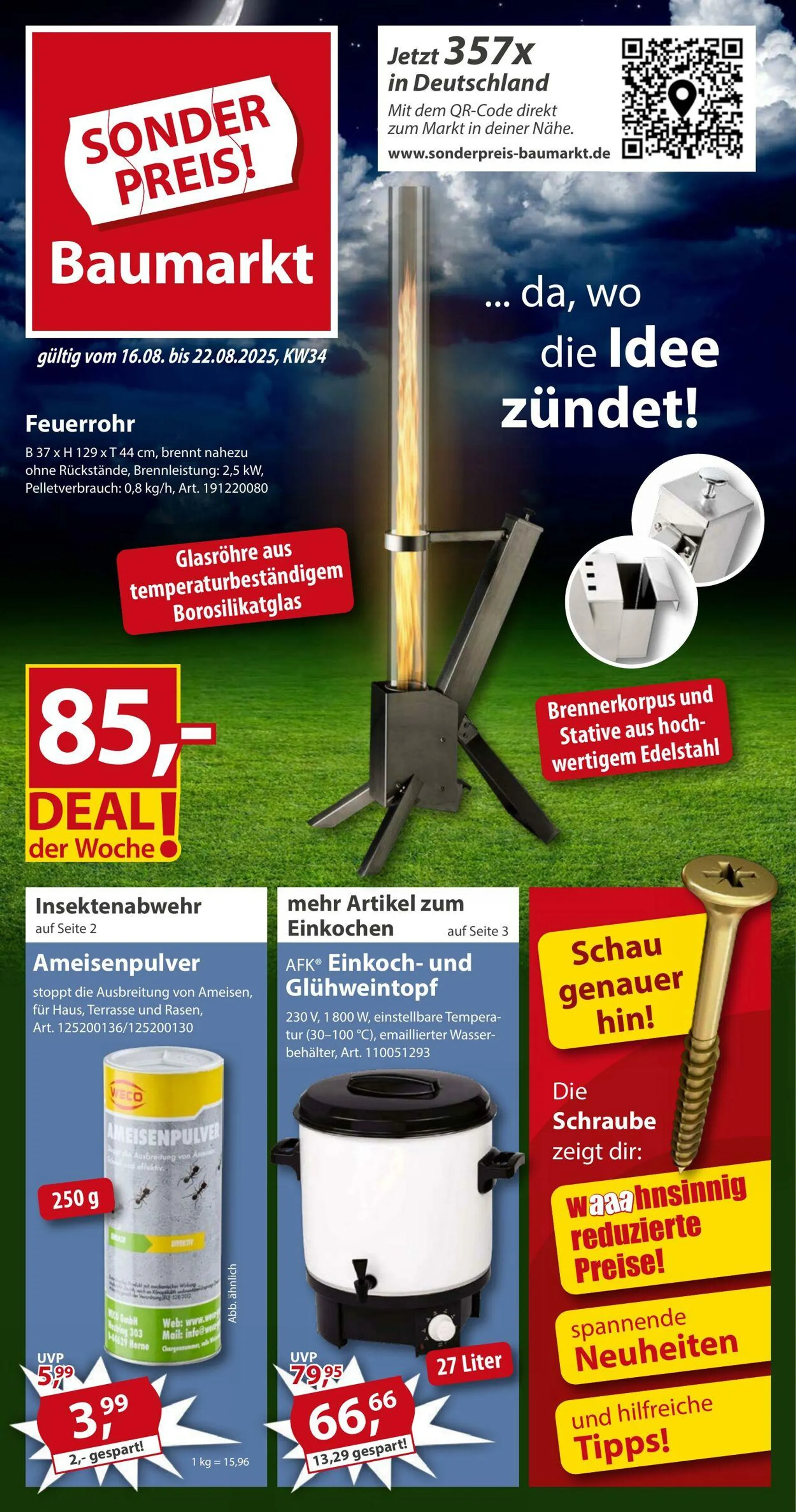Sonderpreis Baumarkt Aktueller Prospekt von 9. August bis 23. August 2025 - Prospekt seite 1