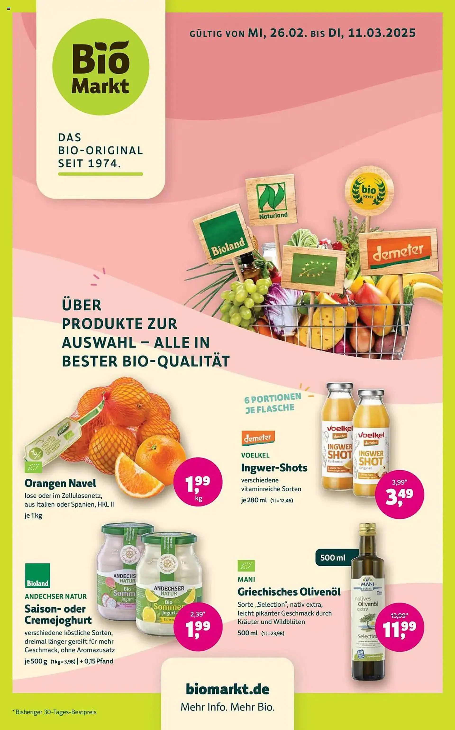 Biomarkt Prospekt von 26. Februar bis 11. März 2025 - Prospekt seite 1