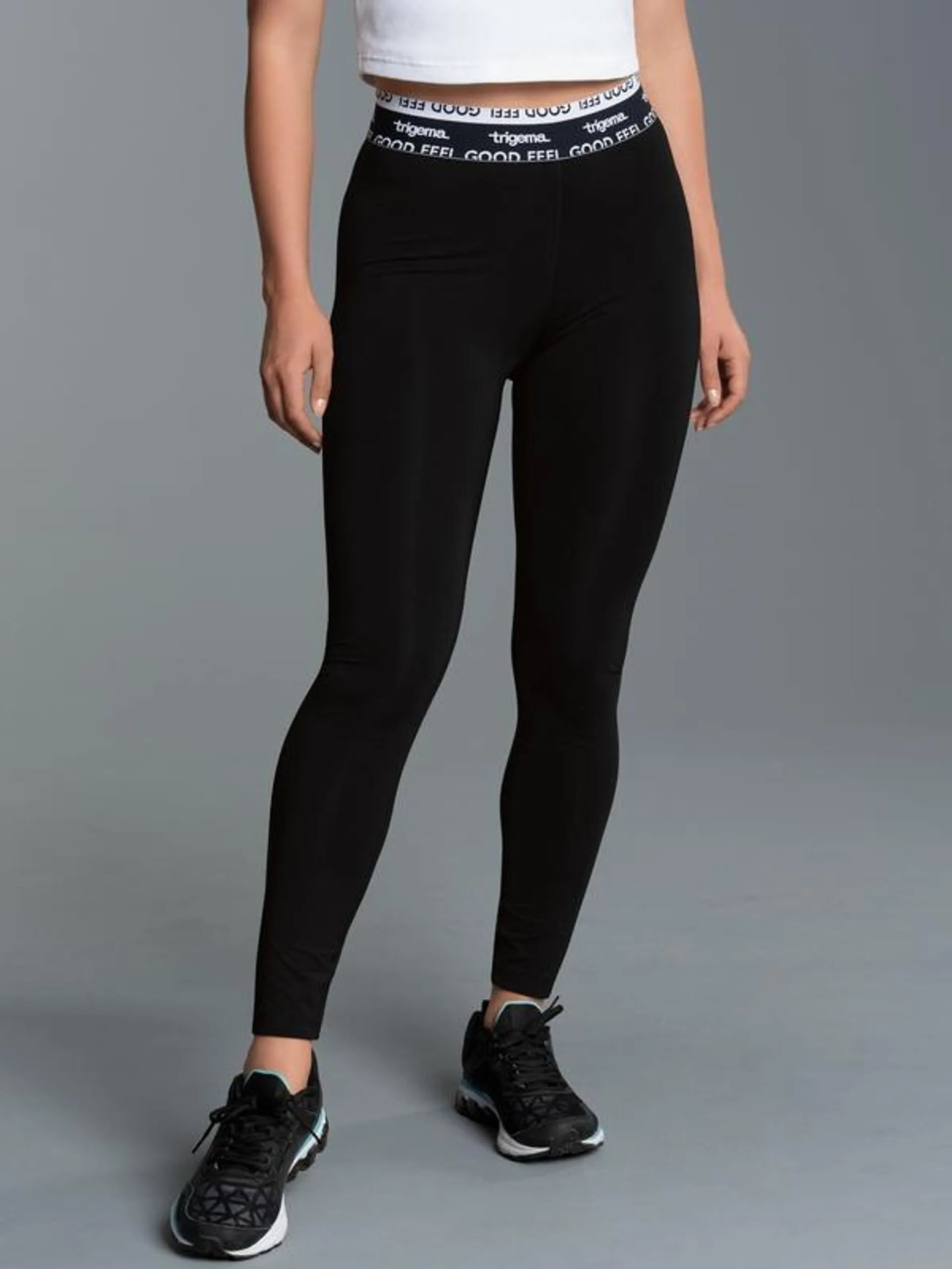 Sportleggings mit Elastikbund Schwarz