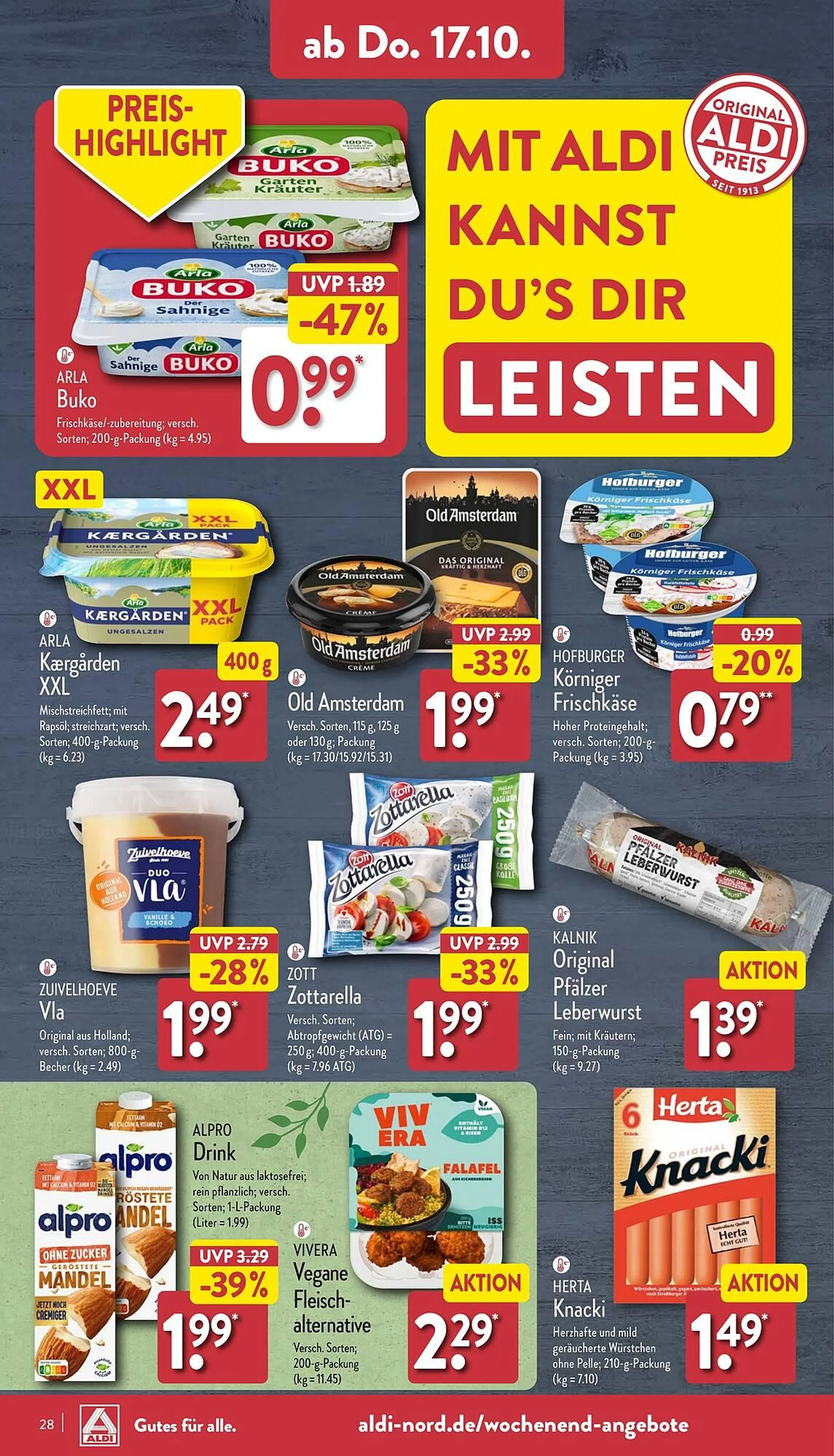 Aldi Nord Prospekt von 14. Oktober bis 19. Oktober 2024 - Prospekt seite 28