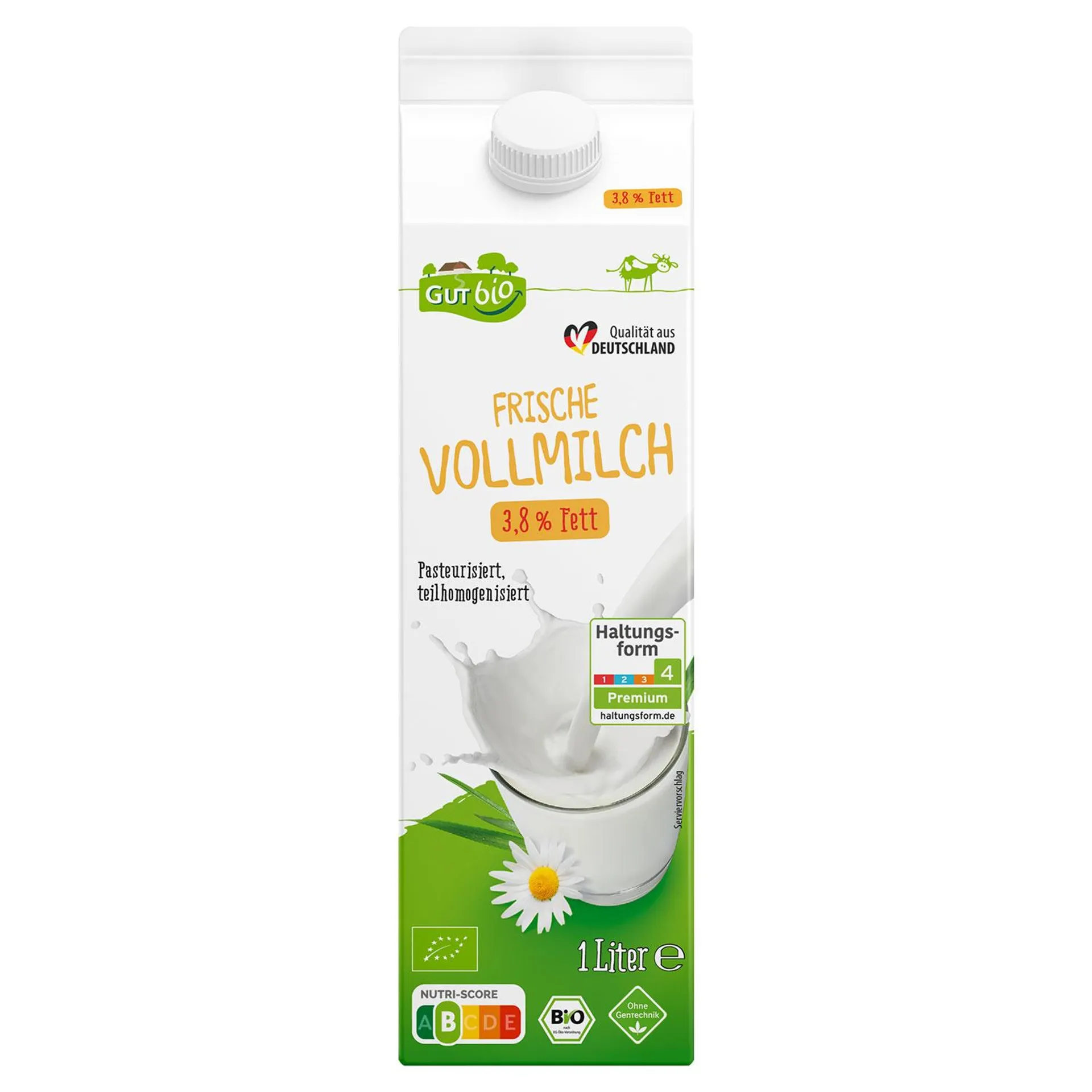 GUT BIO Bio-Vollmilch 3,8 % Fett 1 l