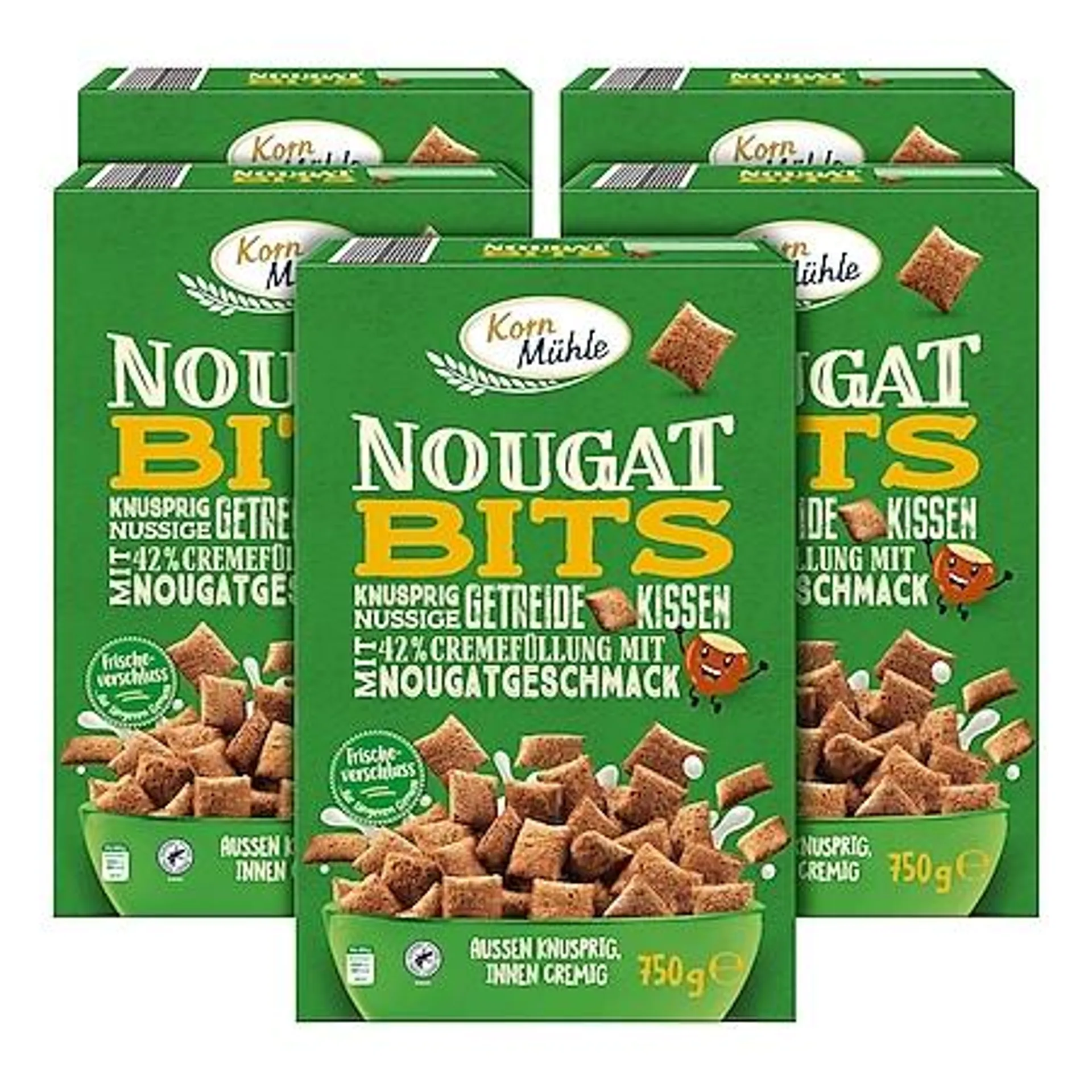 Kornmühle Nougat Bits 750 g, 5er Pack