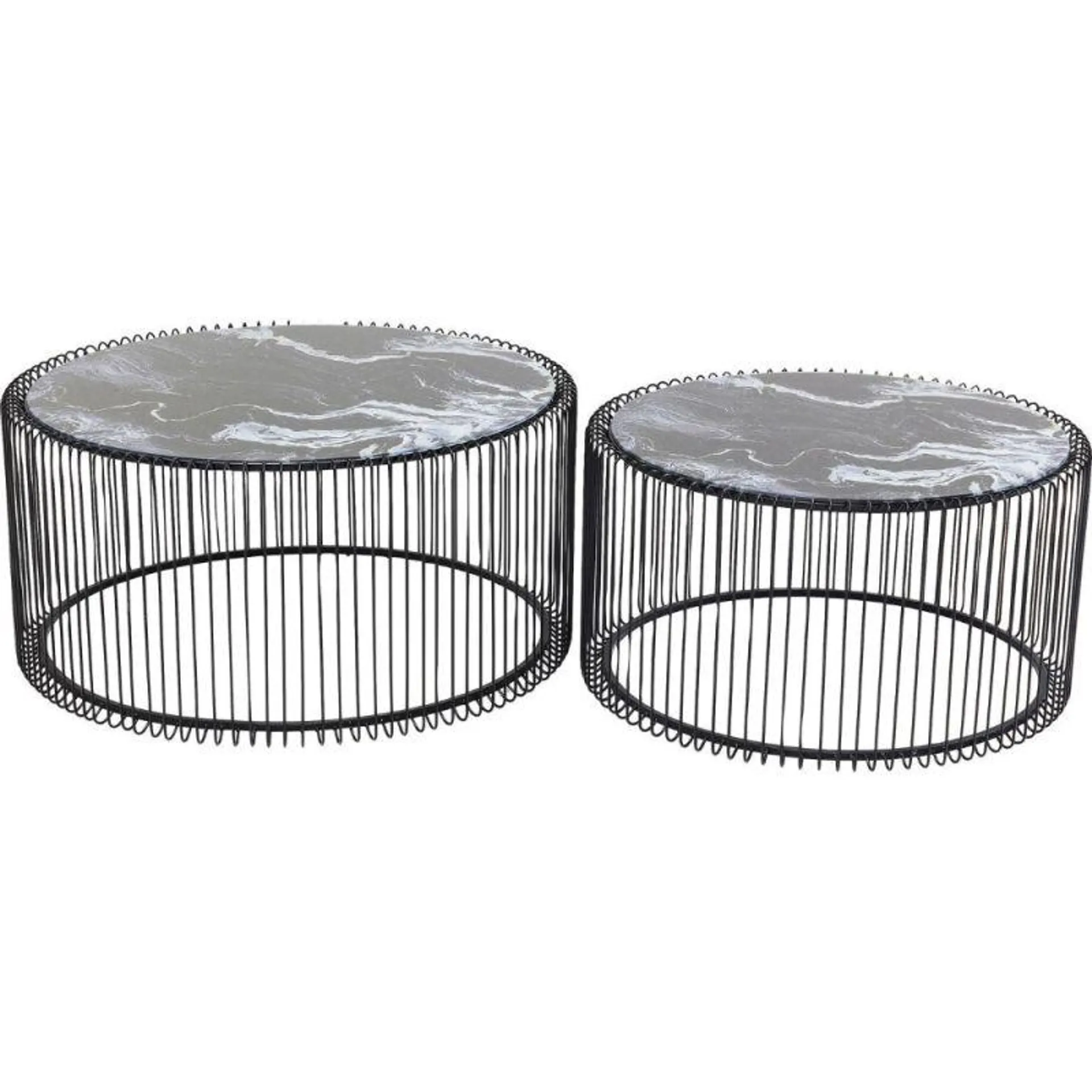 Kare Couchtisch Wire Marble (2er Set)