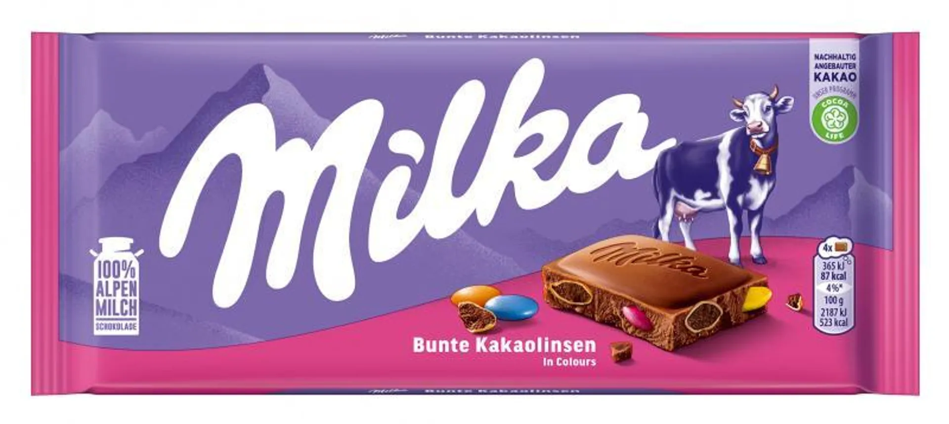 Milka Tafel Bunte Kakaolinsen 100 g