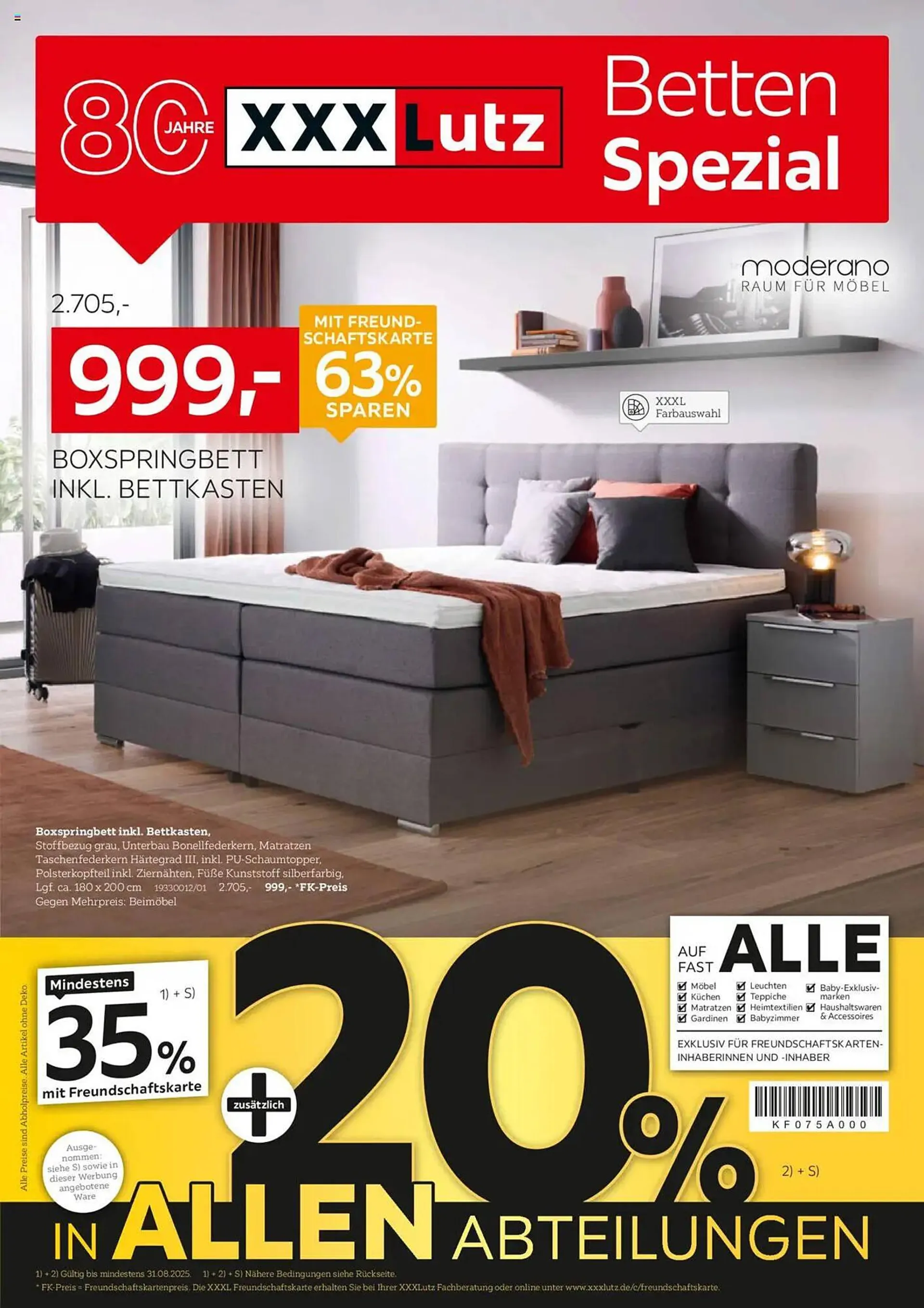 XXXLutz Prospekt von 18. August bis 31. August 2025 - Prospekt seite 1
