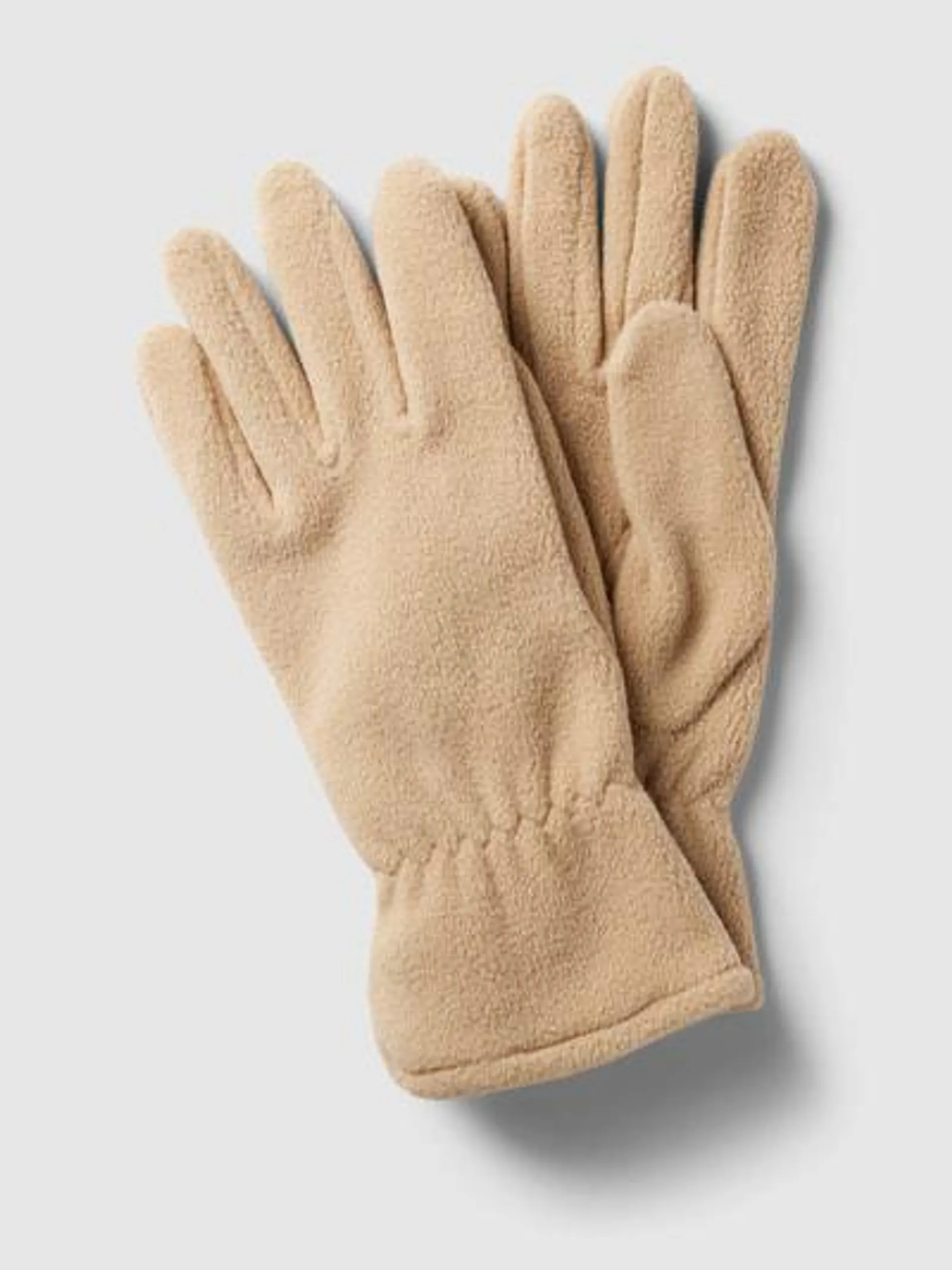 Handschuhe mit elastischem Einsatz in beige
