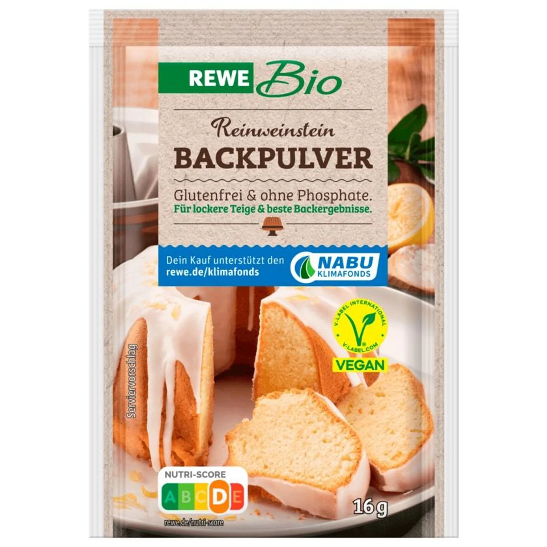 REWE Bio Reinweinstein Backpulver vegan 4x16g