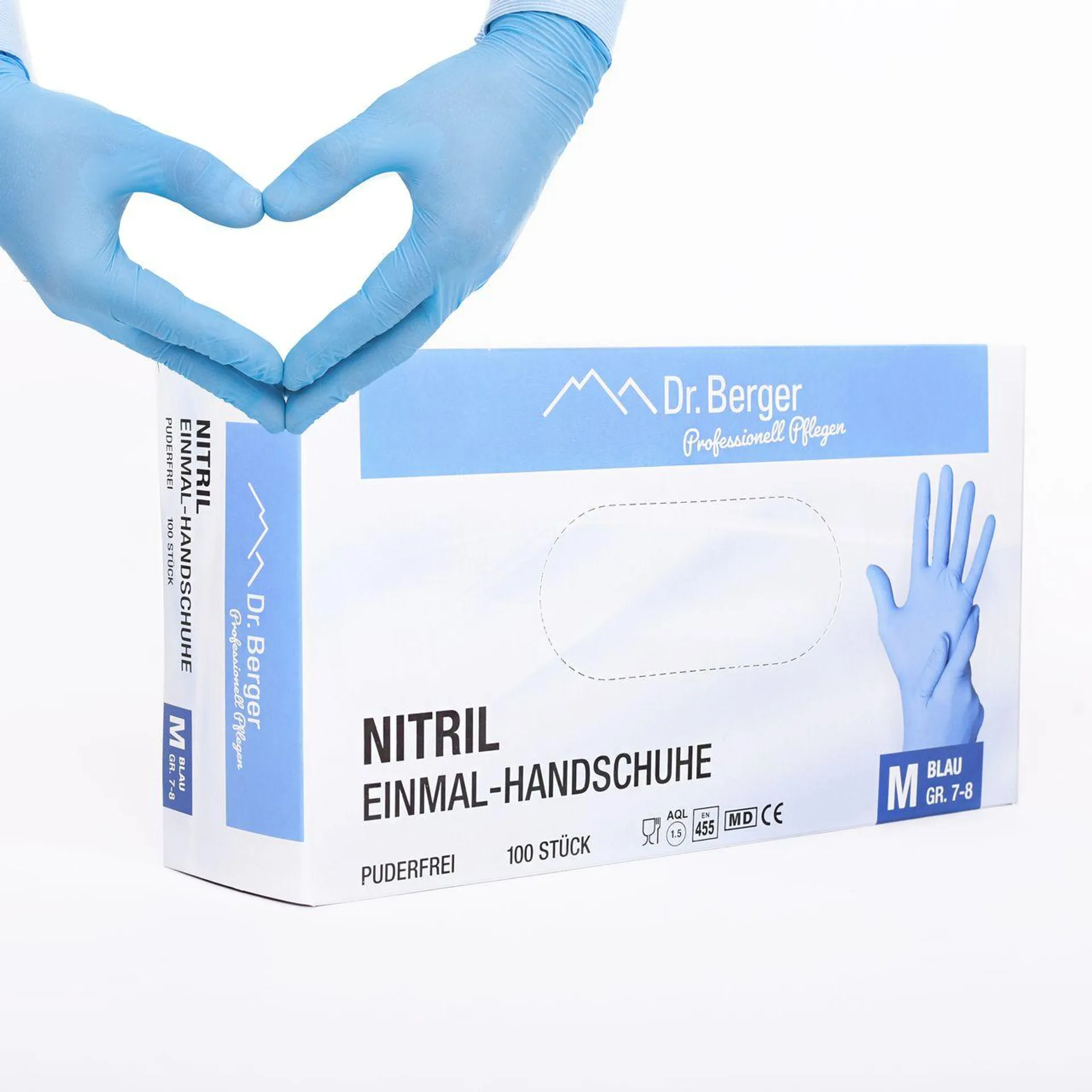 Nitril Einmalhandschuhe latex- und puderfrei Blau Gr. M