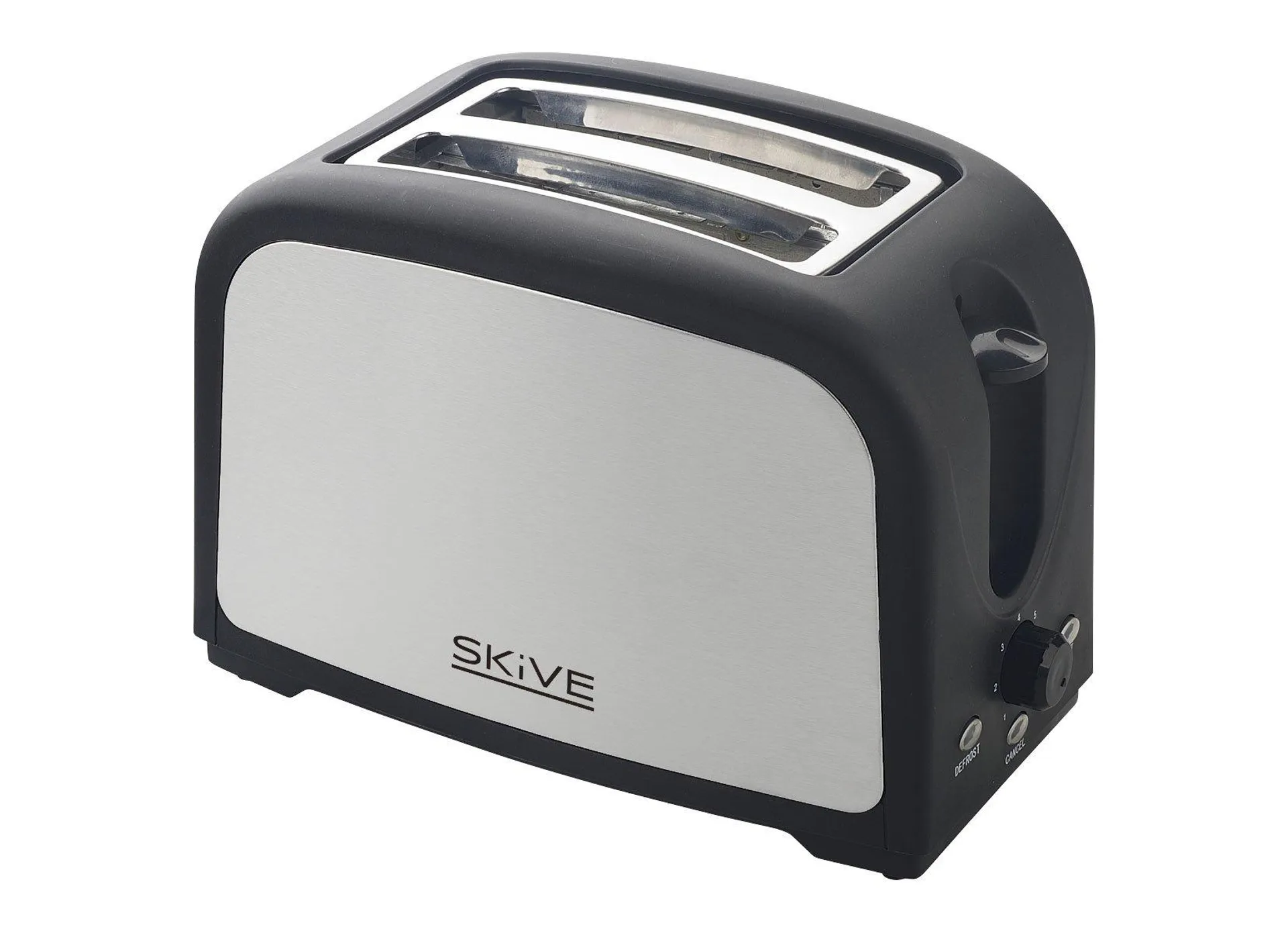 Toaster für 2 Scheiben 800W Schwarz/Silber