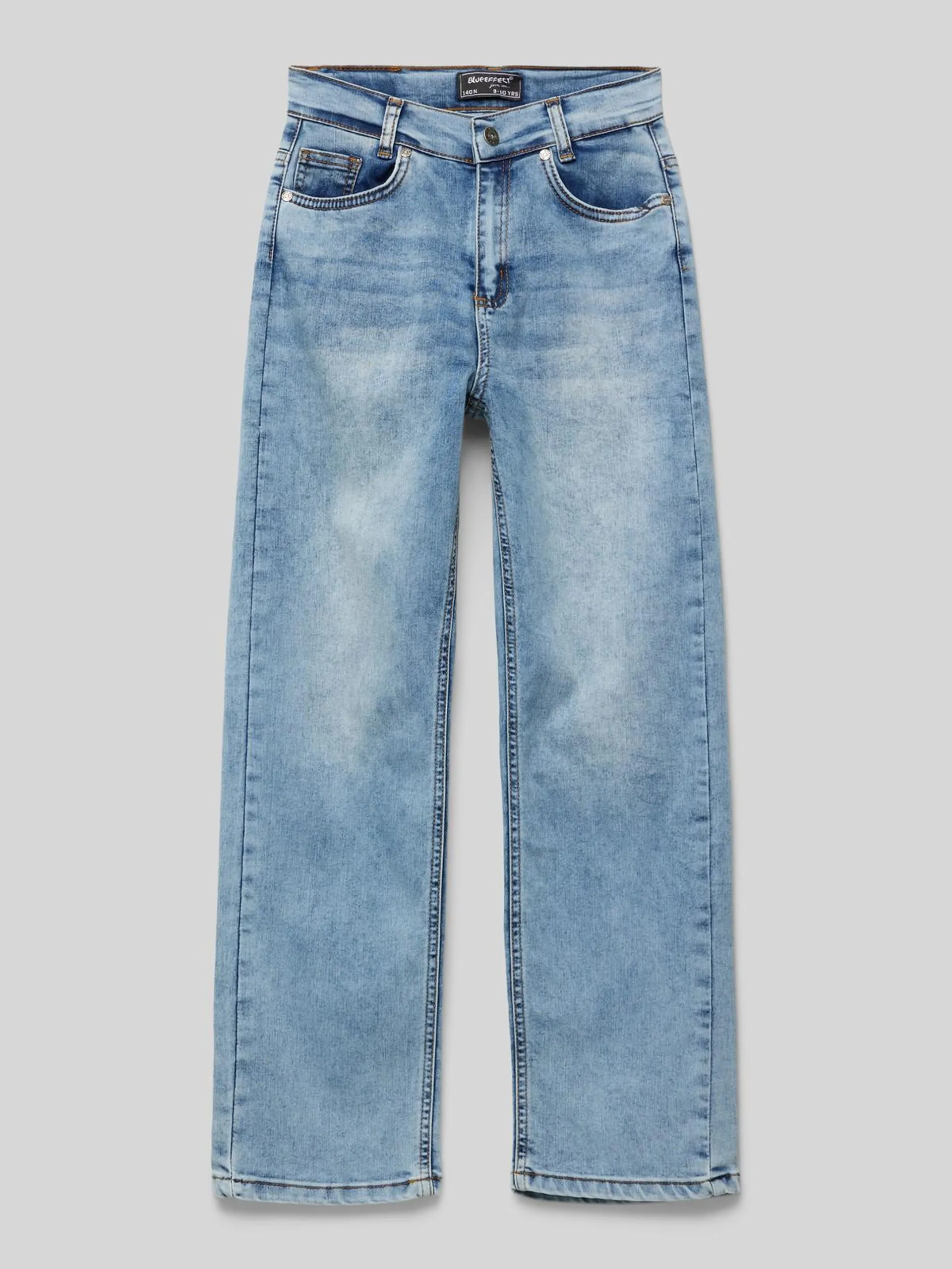 Jeans im Used-Look in hellblau