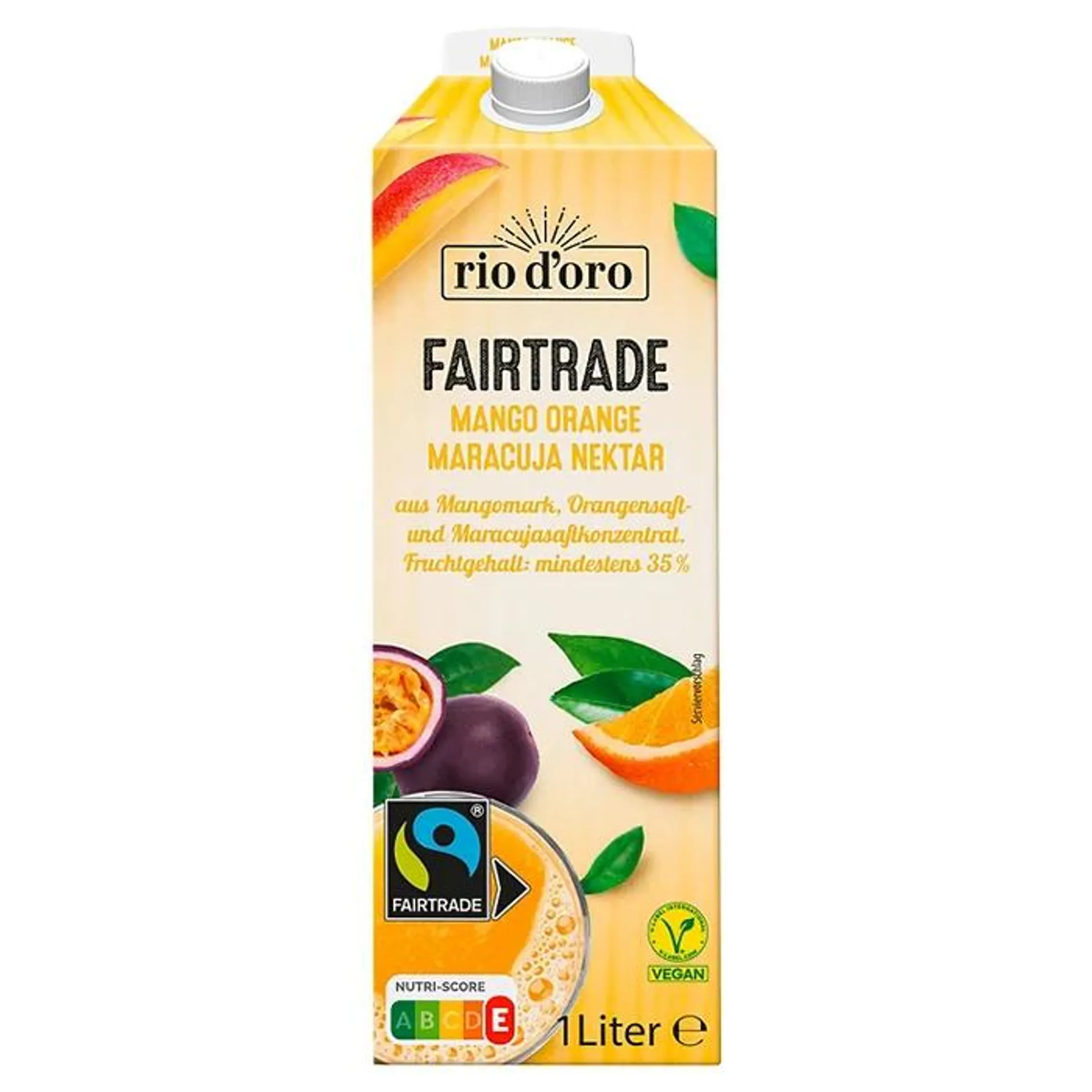 RIO D´ORO Fairtrade Saft / Nektar 1 l, Mango-Orange-Maracuja