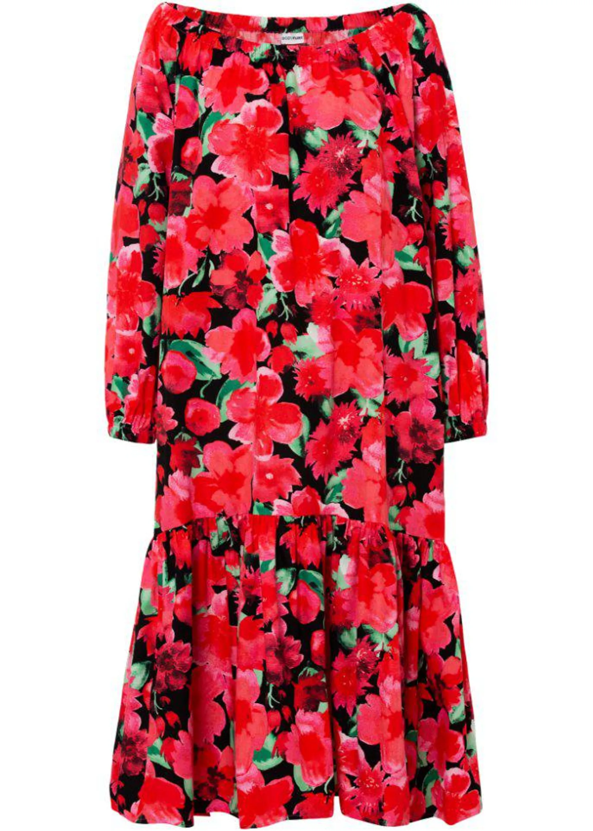 Carmen-Kleid mit Blütendruck