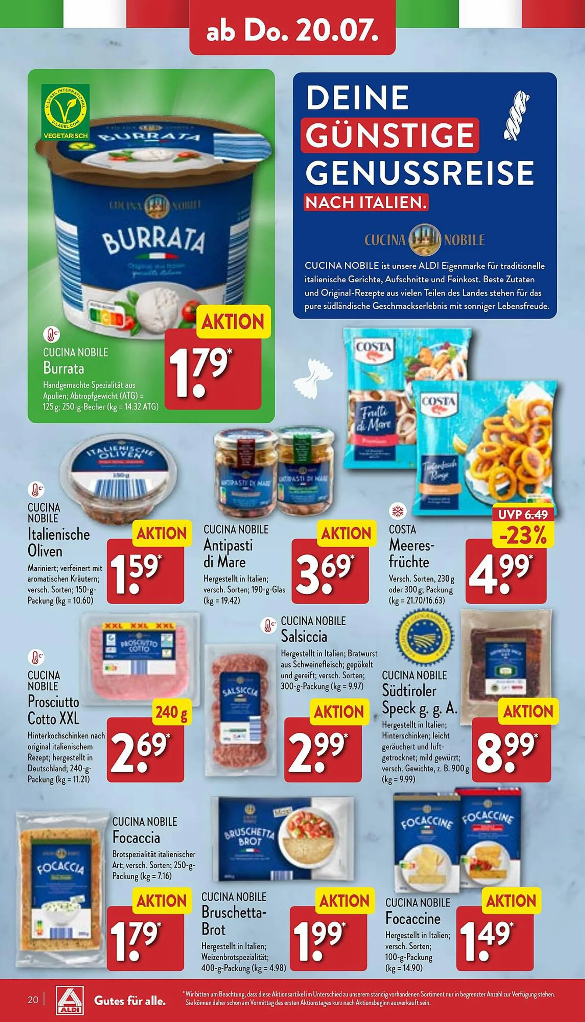 Aldi Nord Prospekt von 17. Juli bis 22. Juli 2023 - Prospekt seite 20