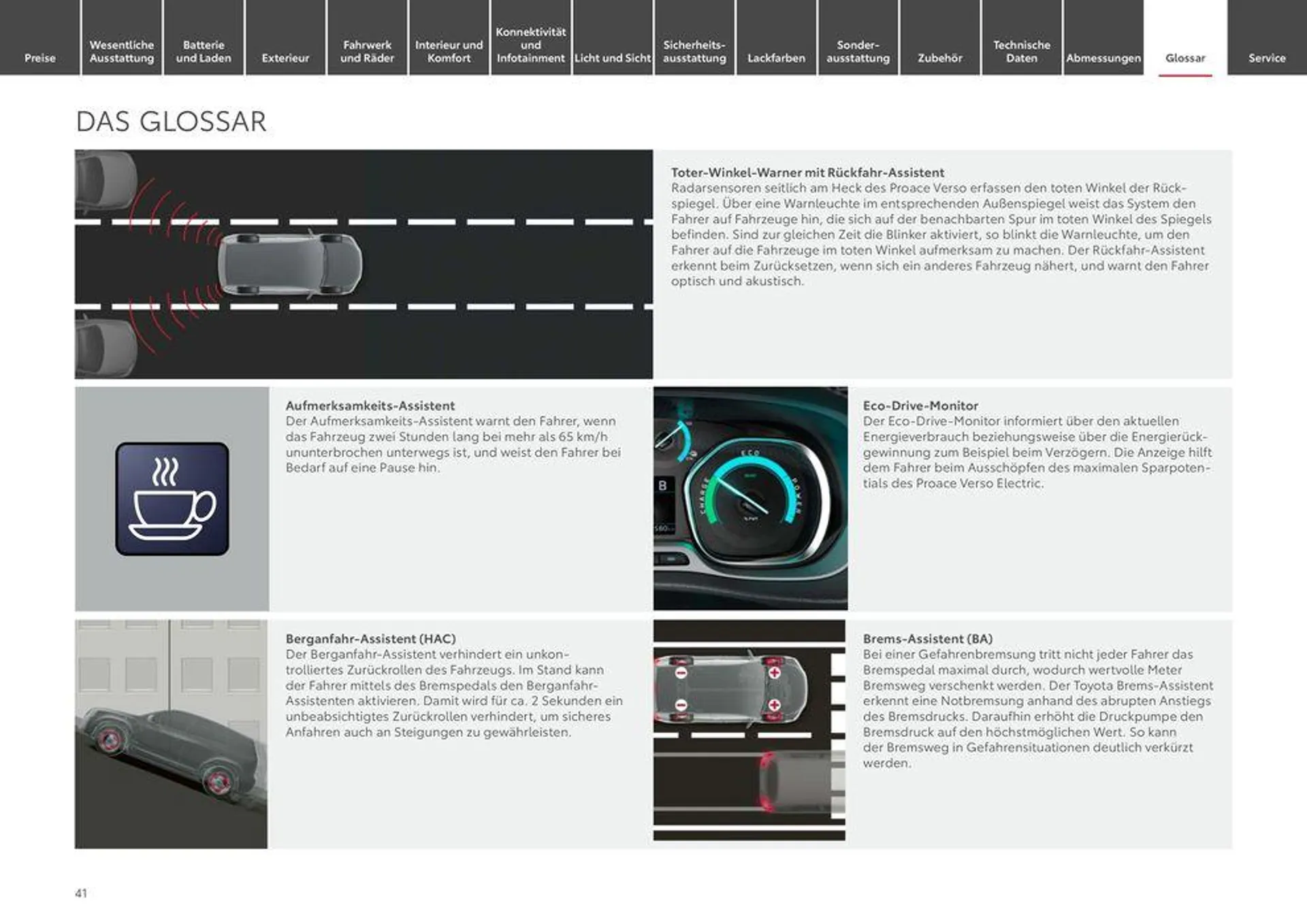 Toyota Proace Verso/Proace Verso Electric von 1. Mai bis 1. Mai 2025 - Prospekt seite 41