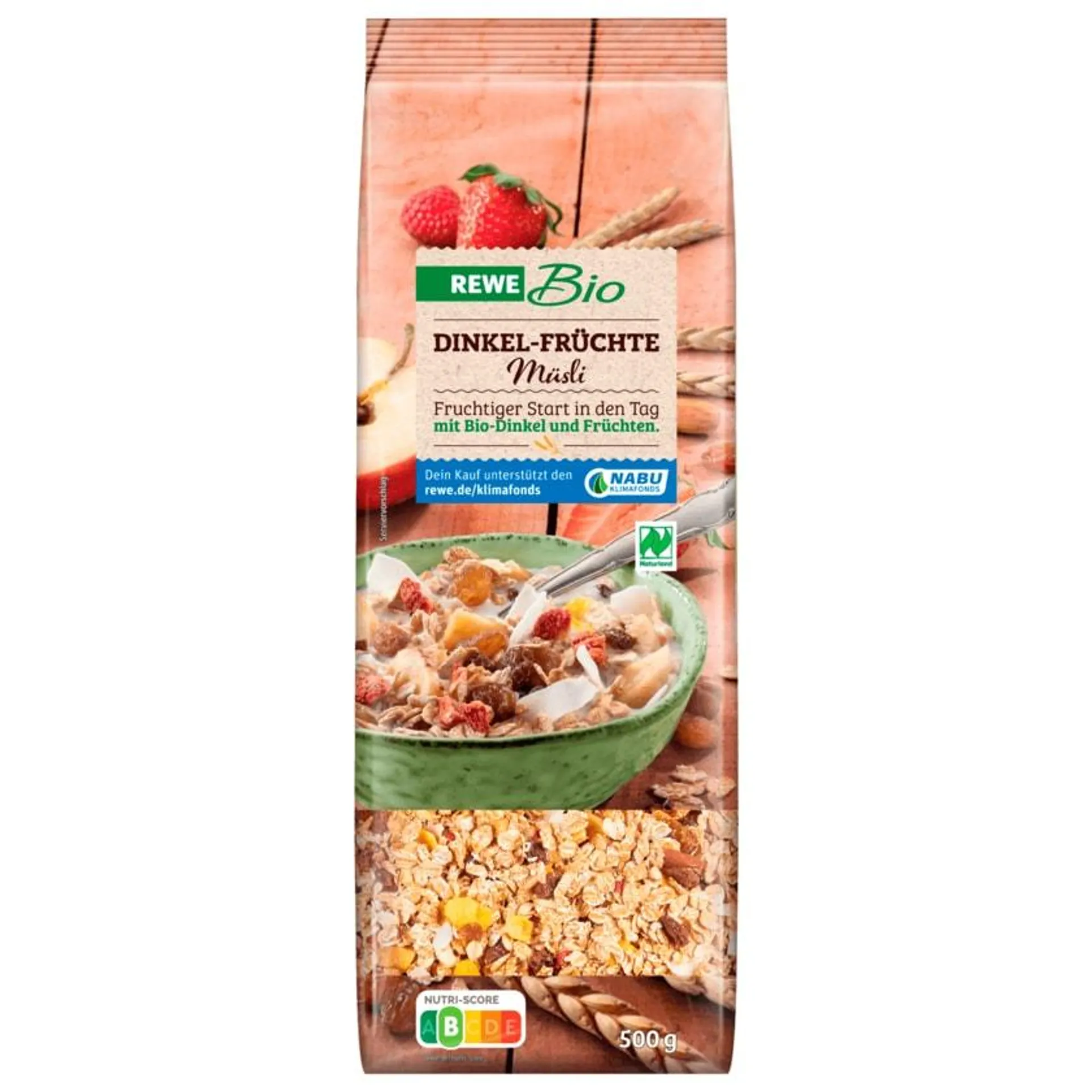 REWE Bio Naturland Dinkel Früchte Müsli 500g