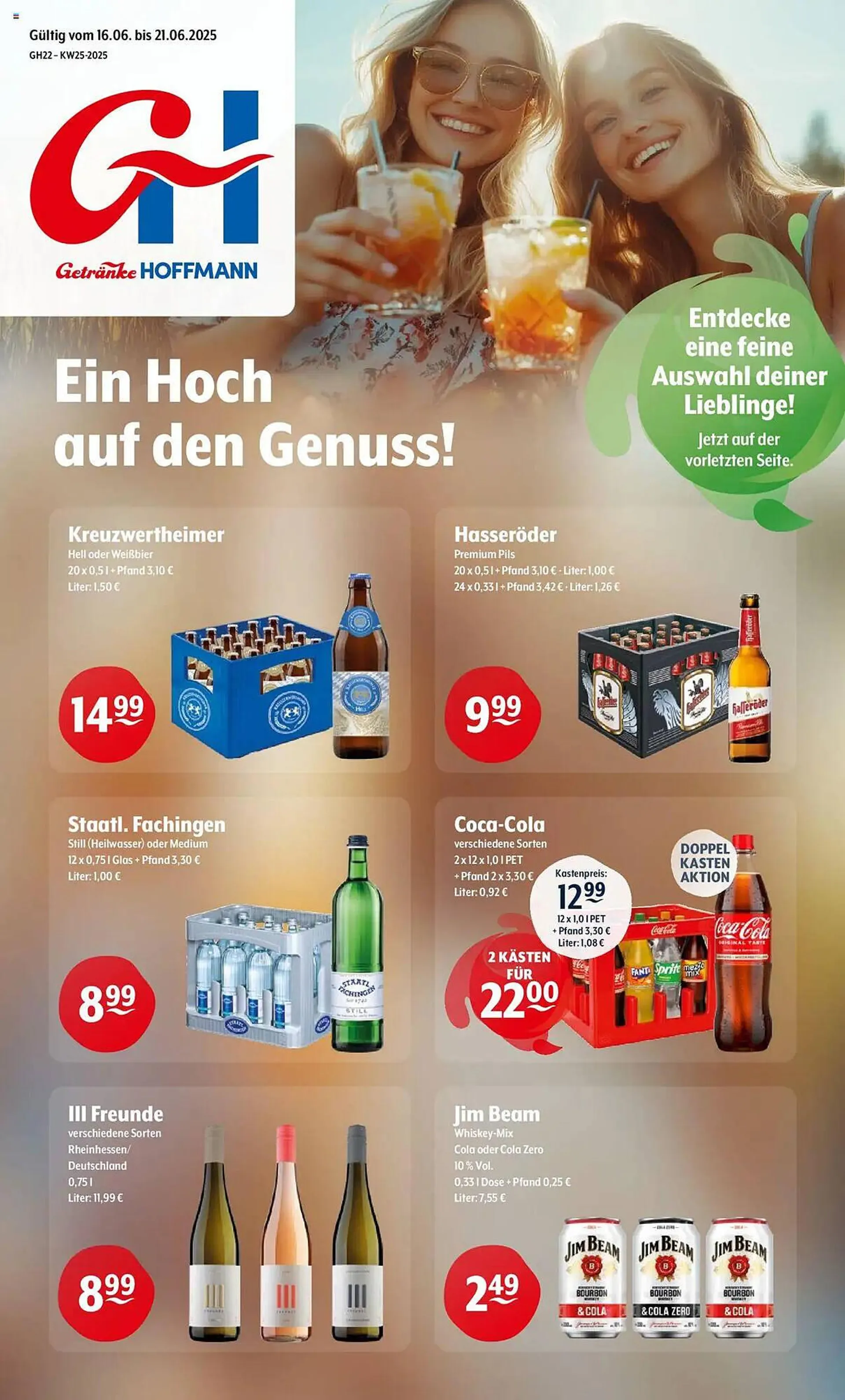 Getränke Hoffmann Prospekt von 16. Juni bis 21. Juni 2025 - Prospekt seite 1