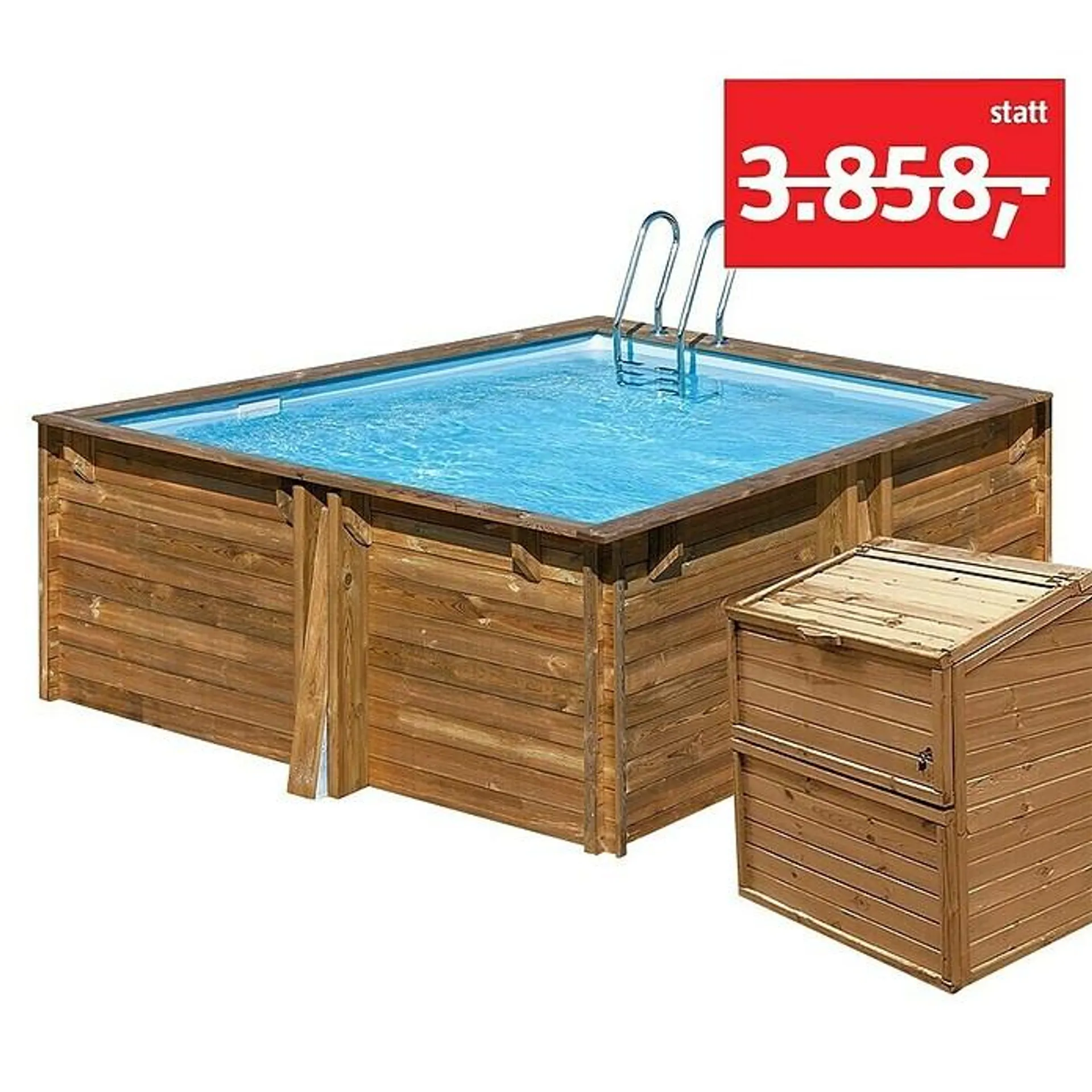 Gre Holz-Pool Carra - Set mit Technikraum