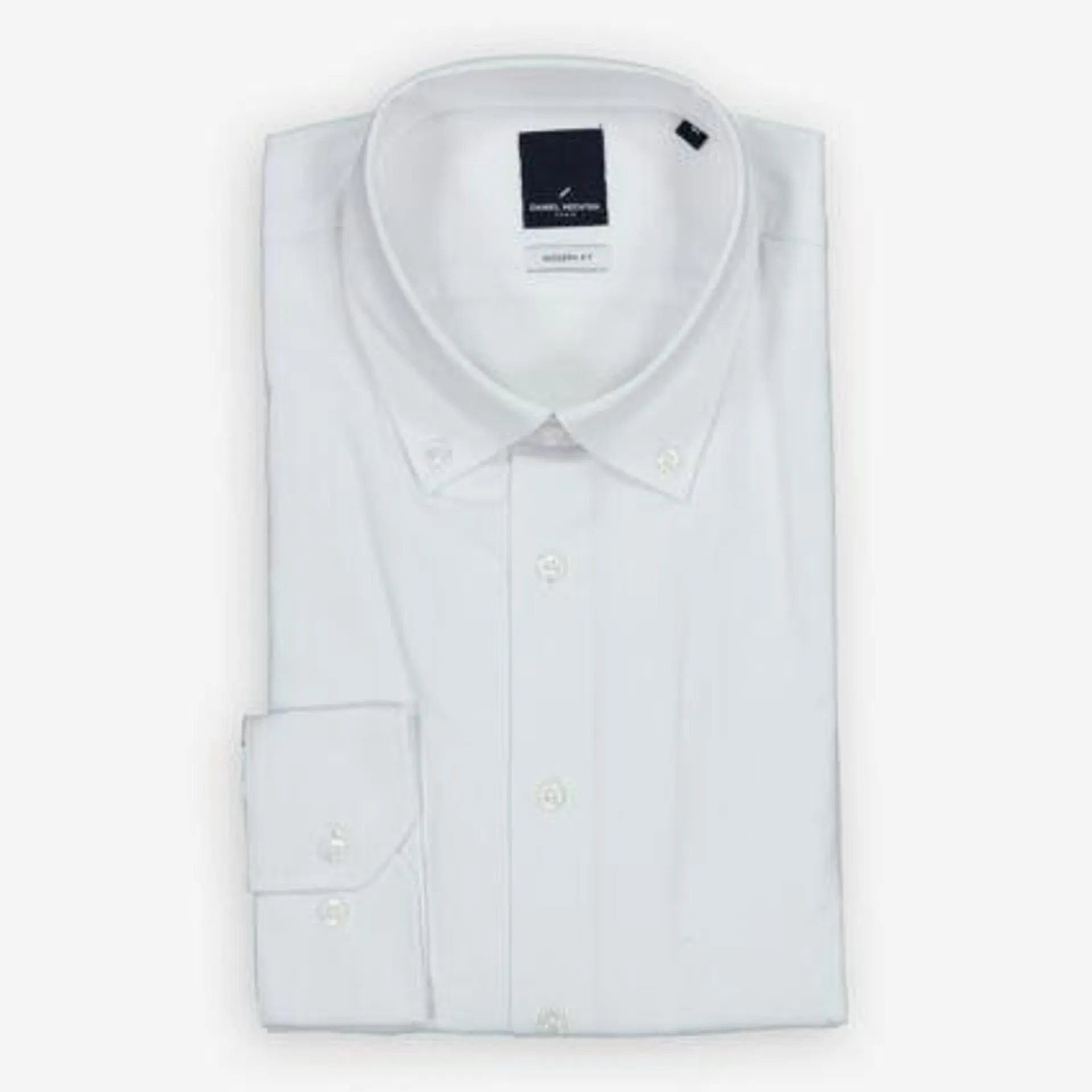 Weiße Modern Fit Anzughemd