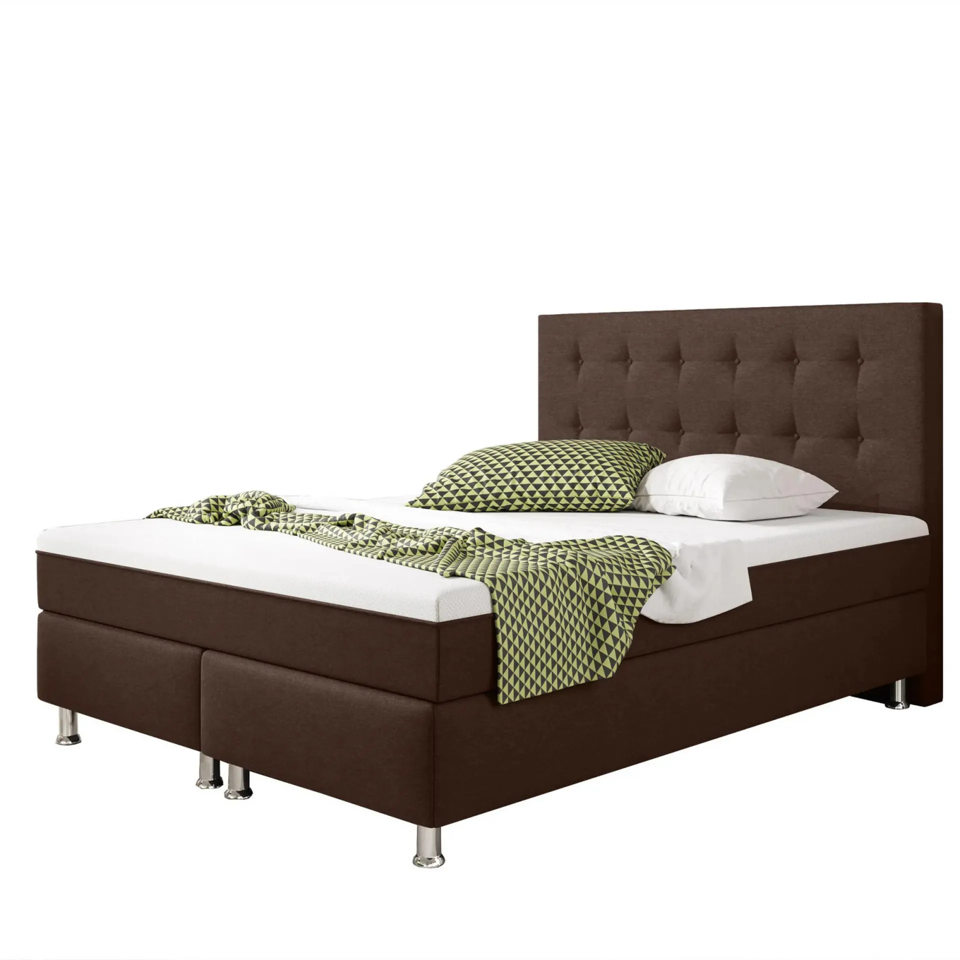 Boxspringbett - braun - H3 - 140x200 cm