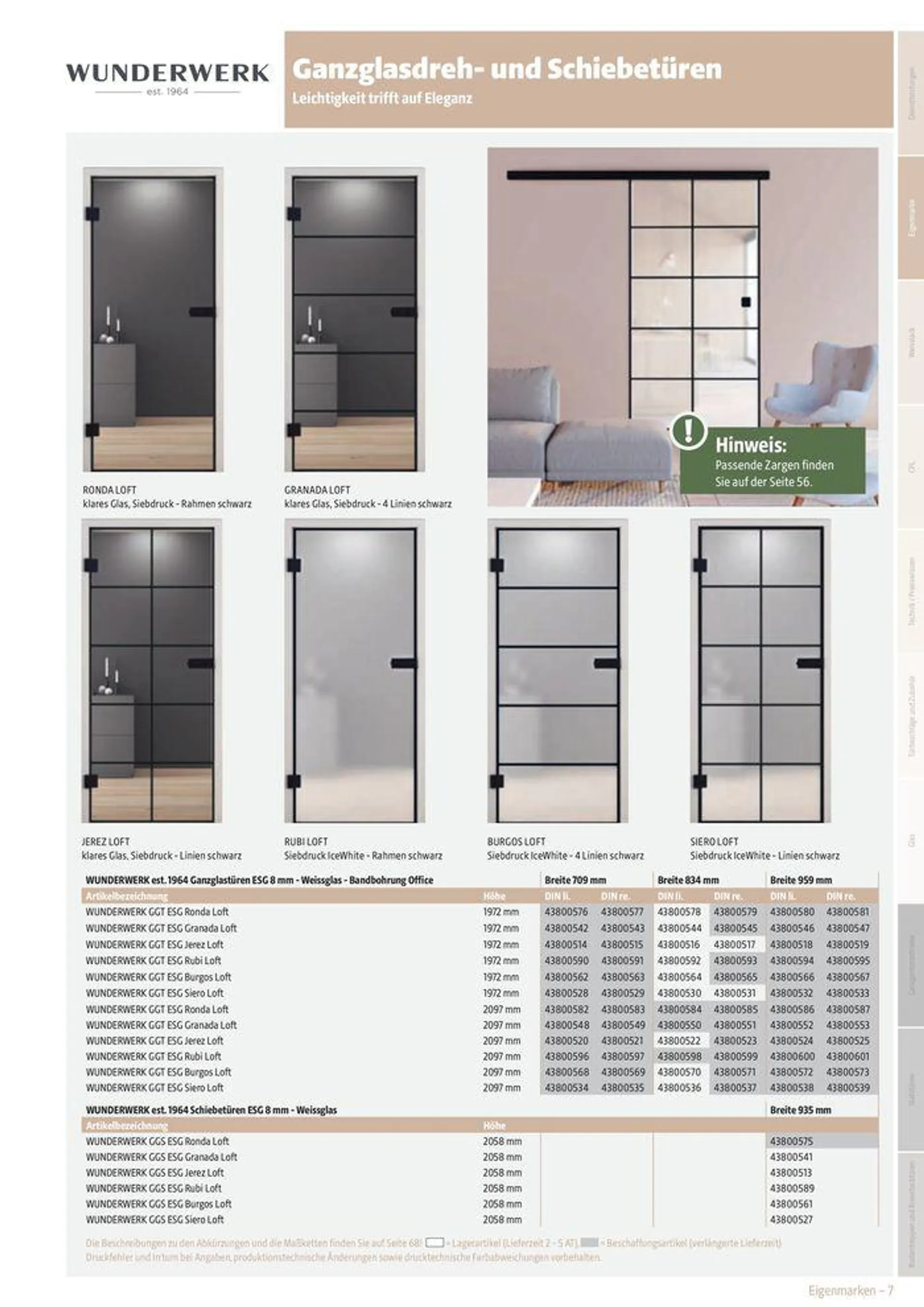 Der schnelle Türenkatalog 23/24 von 28. Februar bis 31. Dezember 2024 - Prospekt seite 7