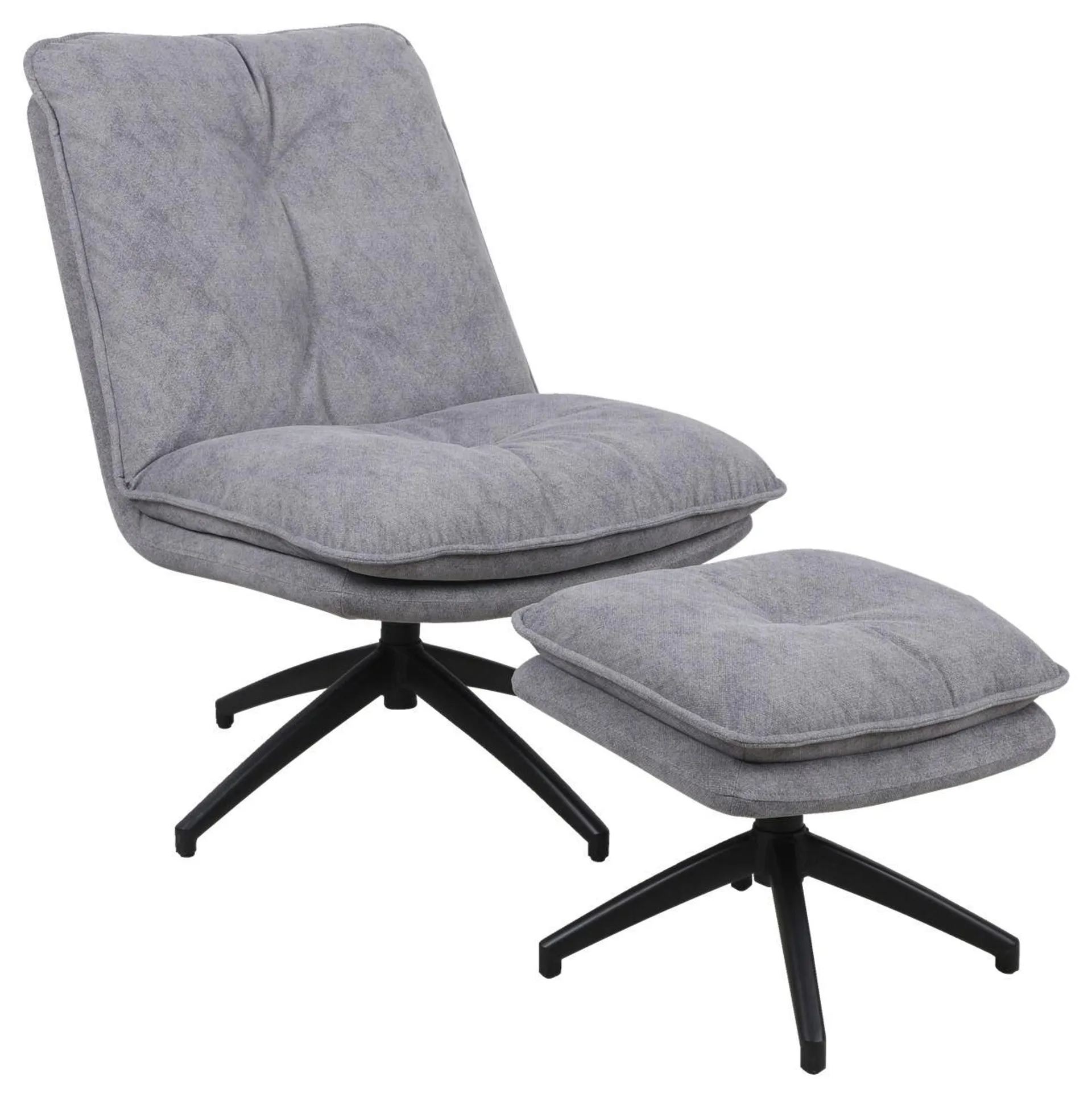 Cantus Sessel drehbar mit Hocker LEVI