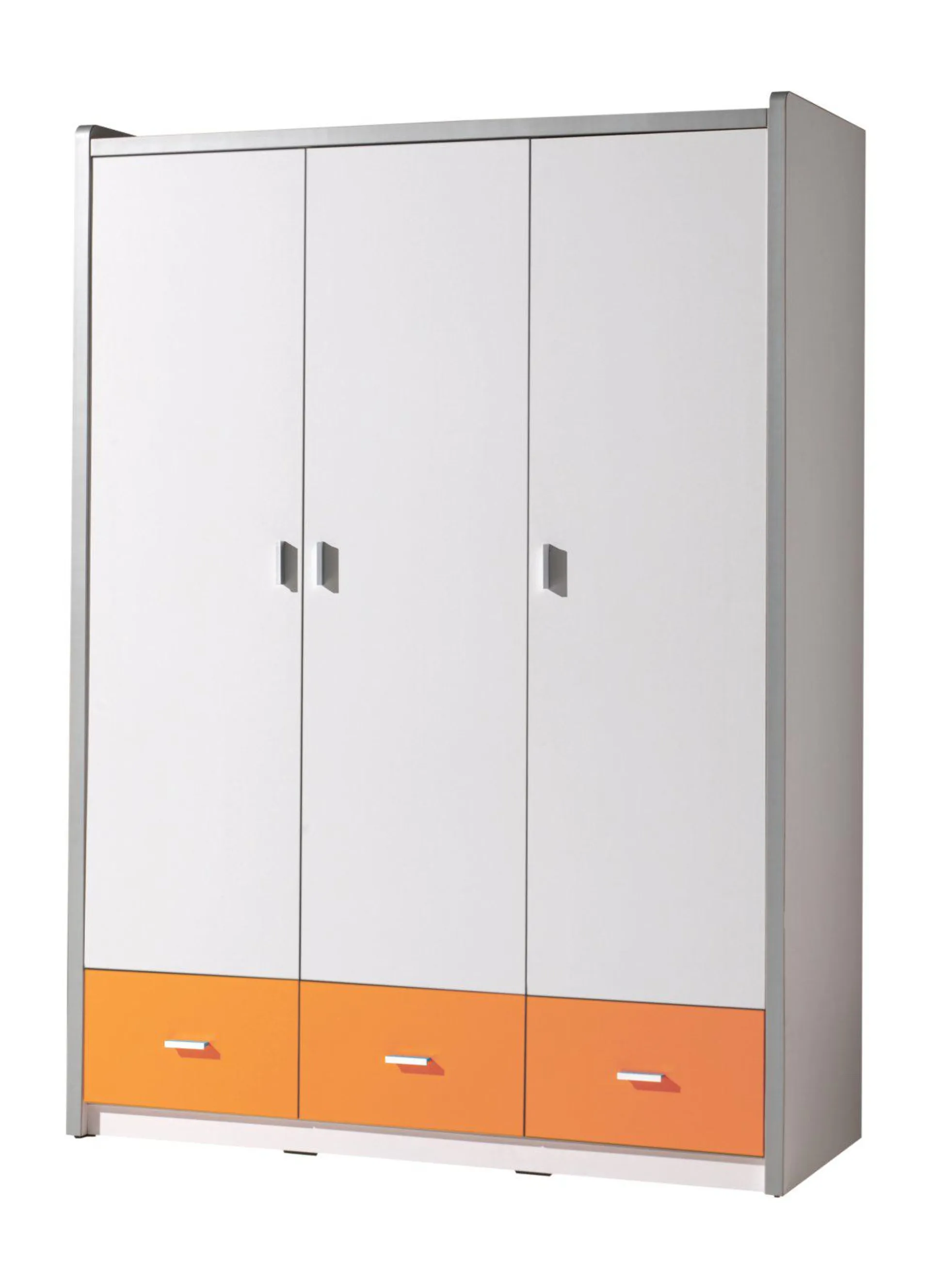Kleiderschrank BONNY - weiß-orange - 141 cm
