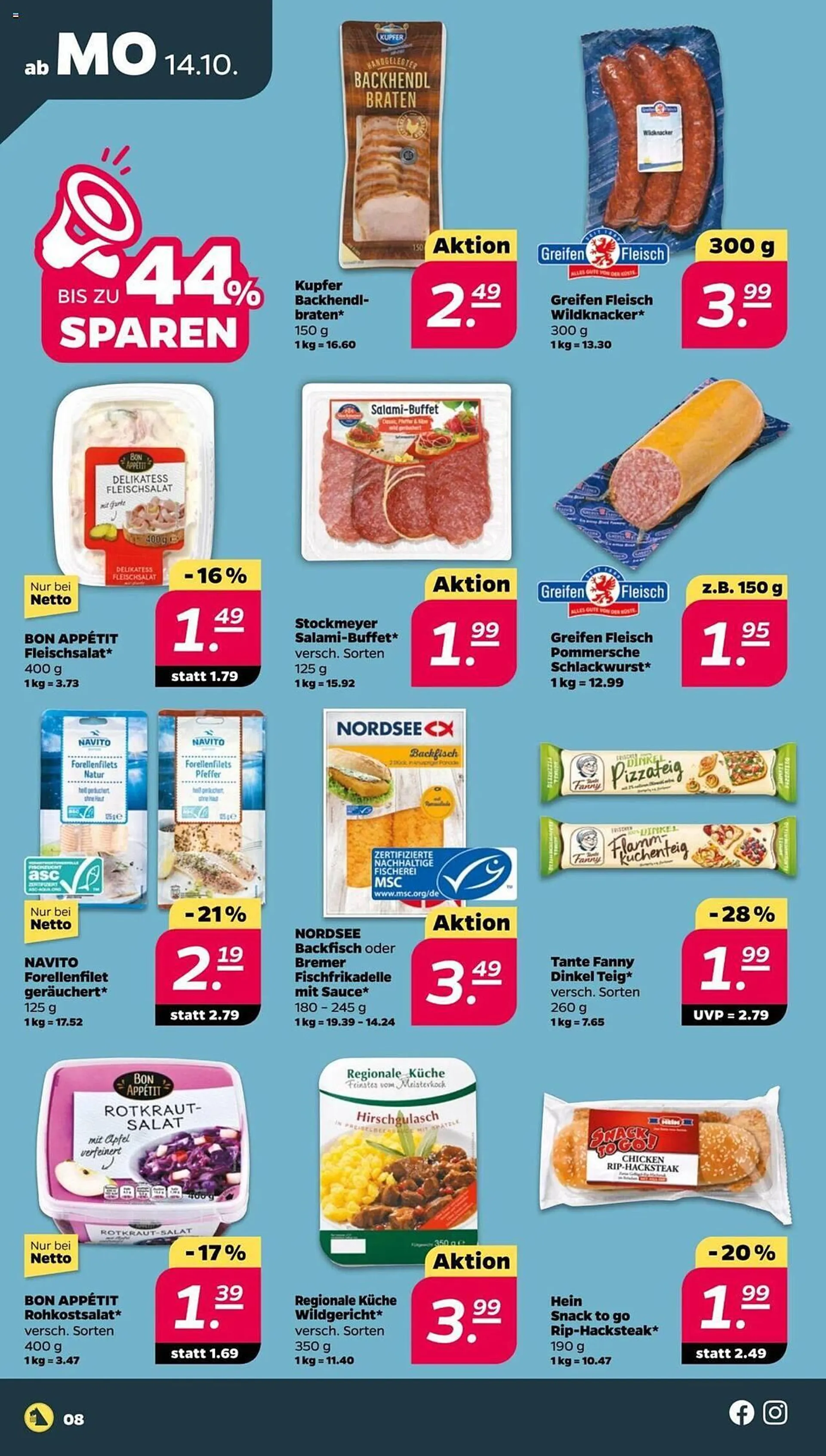 NETTO Prospekt von 14. Oktober bis 19. Oktober 2024 - Prospekt seite 8