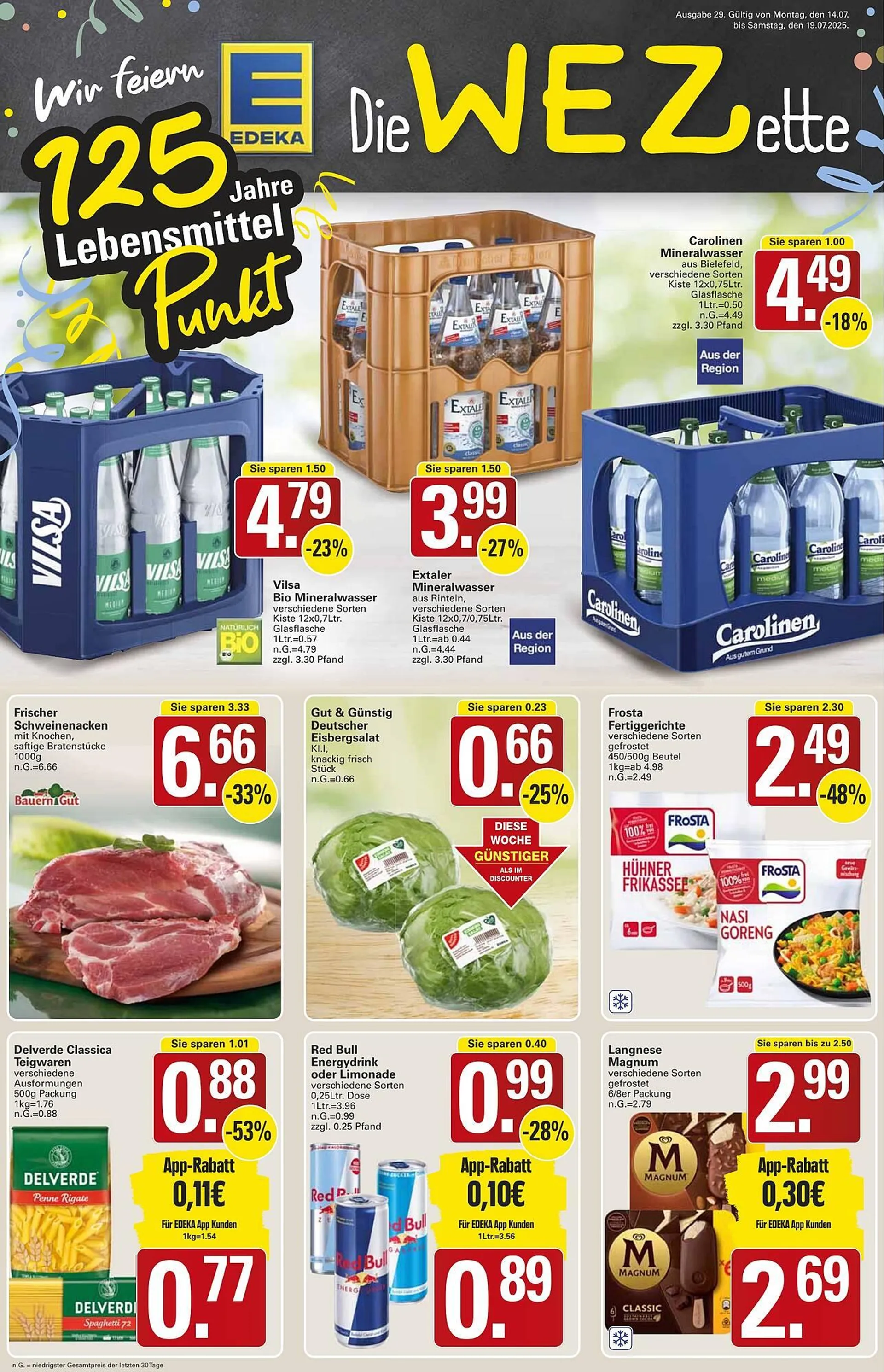 WEZ Prospekt von 14. Juli bis 19. Juli 2025 - Prospekt seite 1