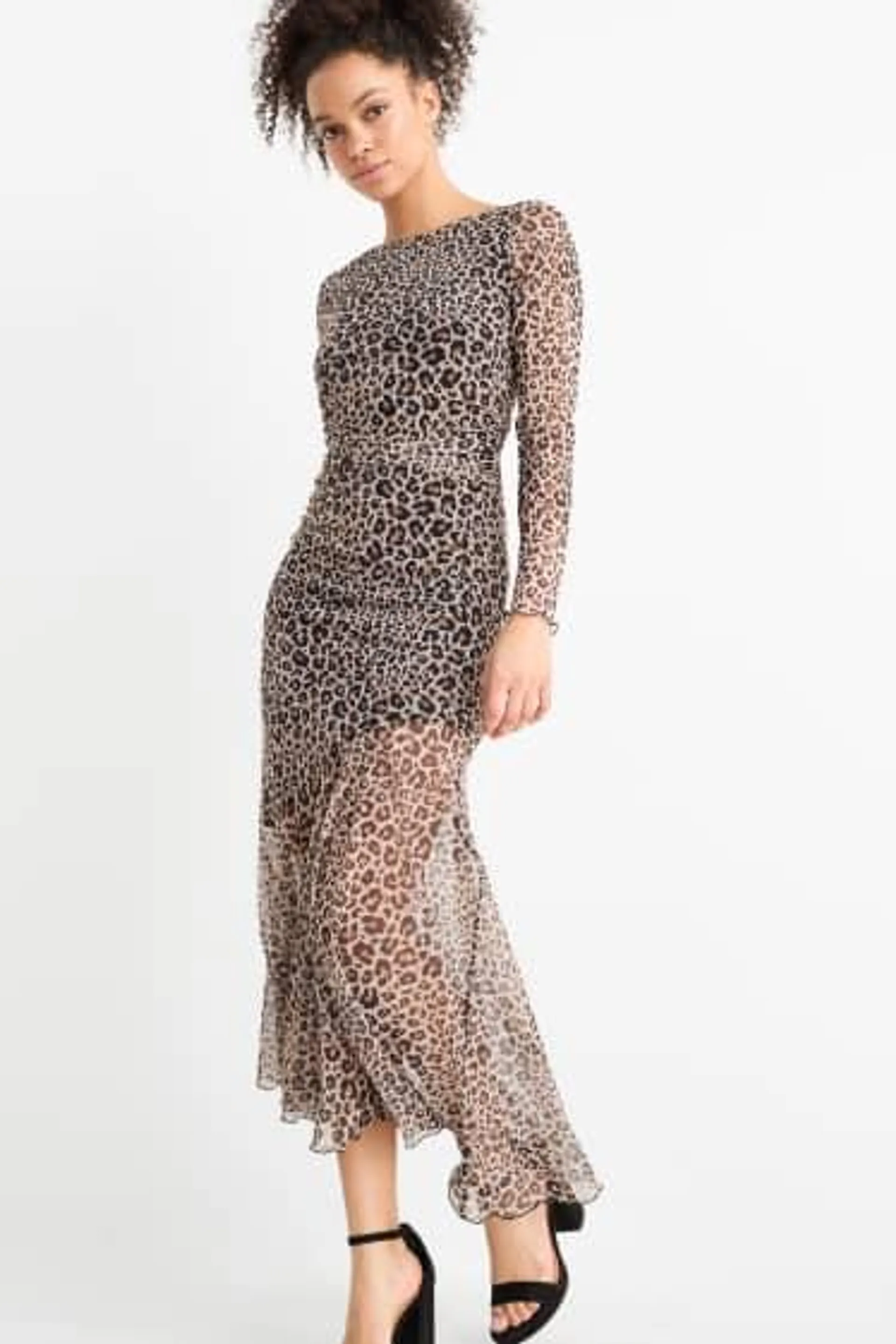 Mesh dress - leopard print