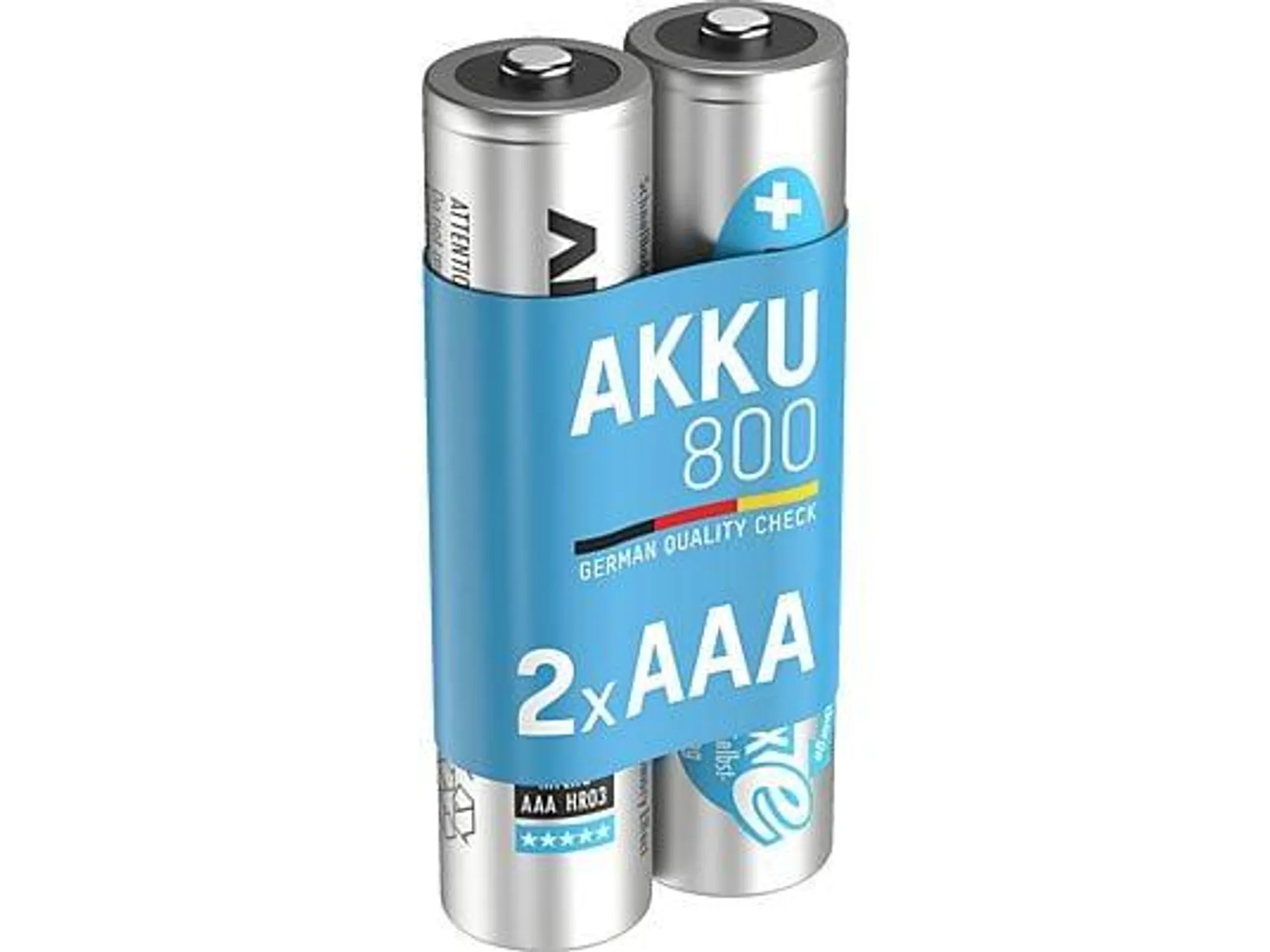 ANSMANN 5030982 NiMH Akku Micro AAA 800mAh maxE Batterie (wiederaufladbar), Ni-MH, 1.2 Volt, 800 mAh 2 Stück